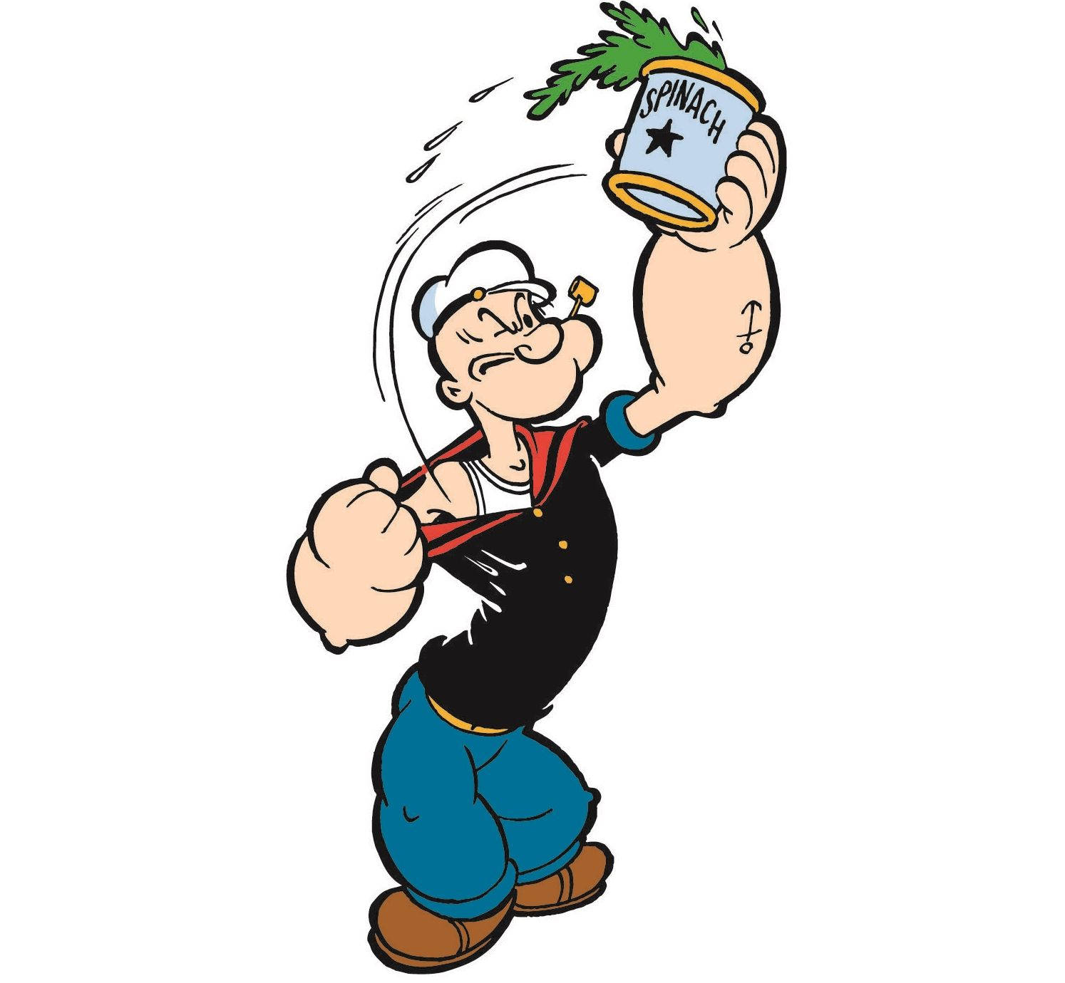 Popeye Revealing His Spinach Can