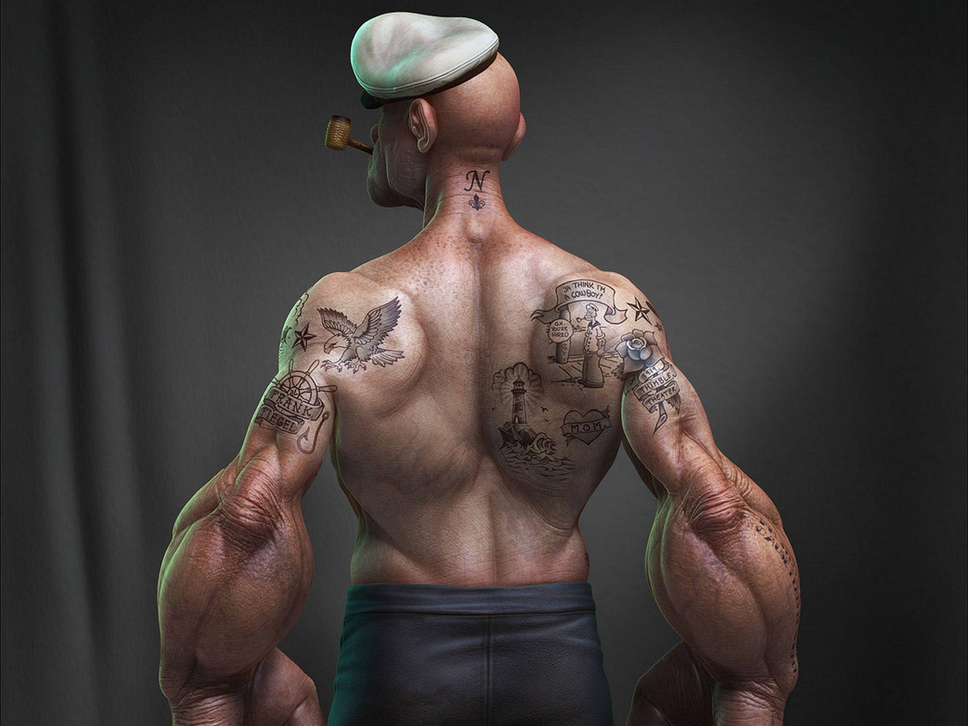 Popeye's Half-body Background