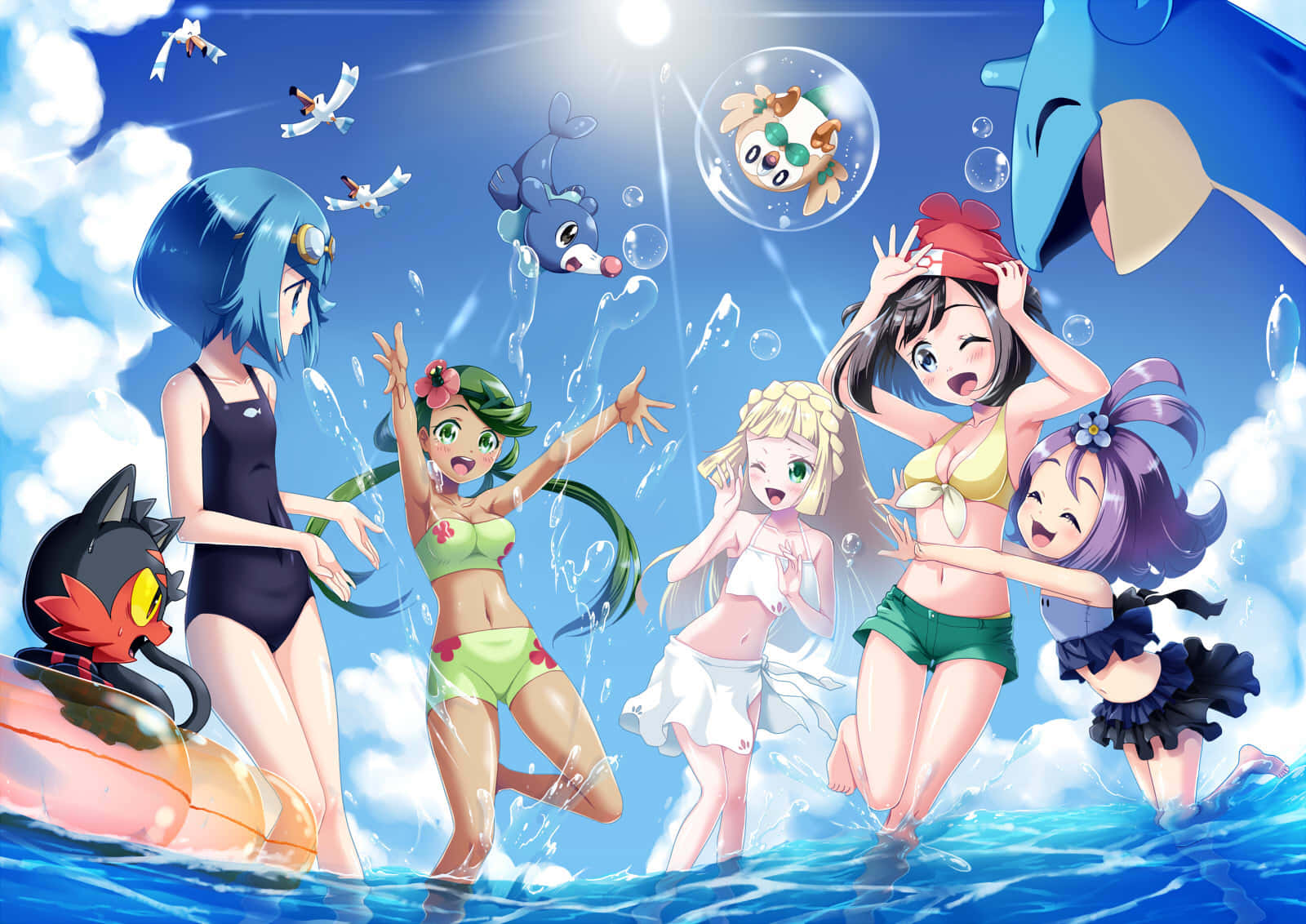 Popplio And Friends At The Beach