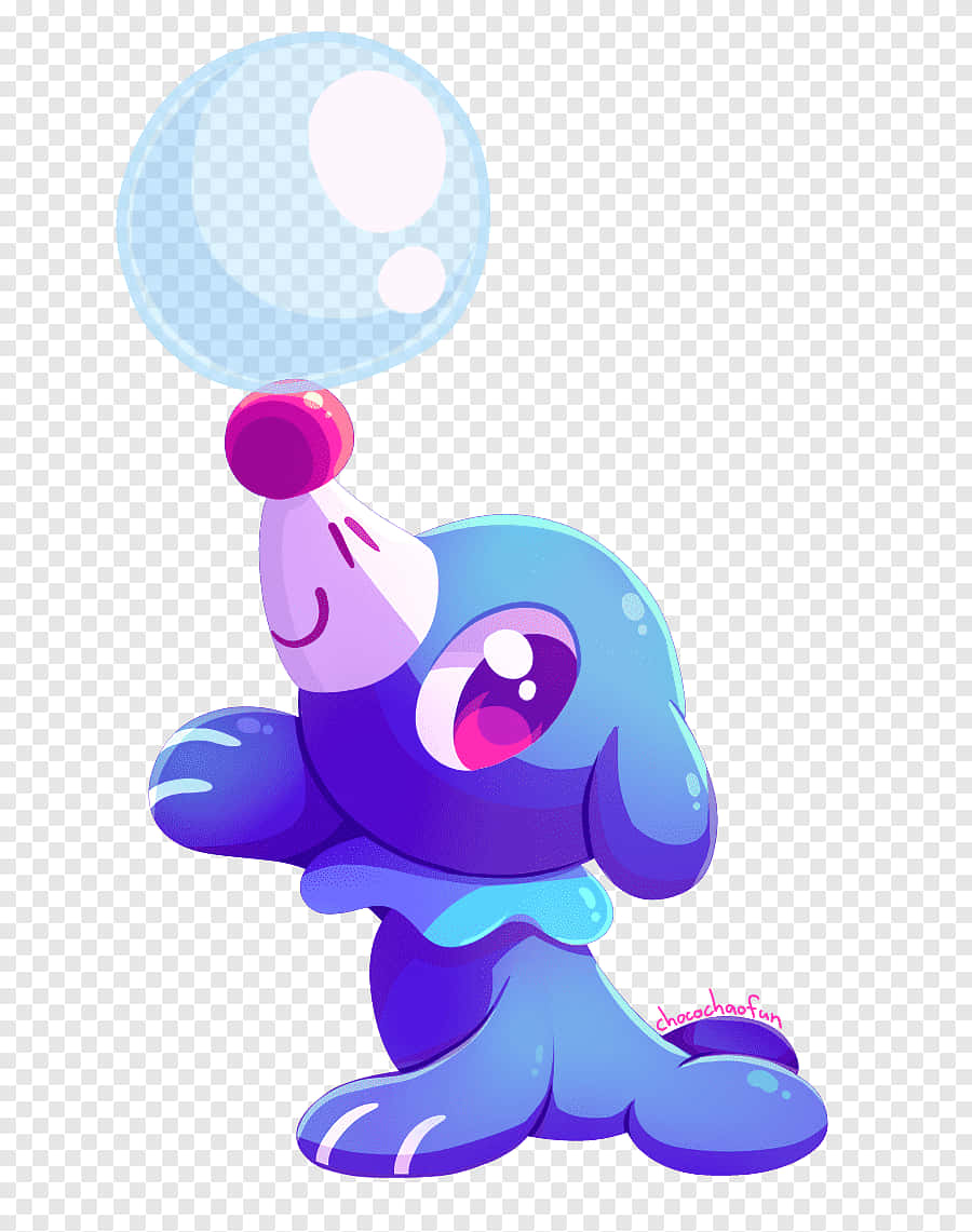 Popplio Balancing A Water Balloon Background