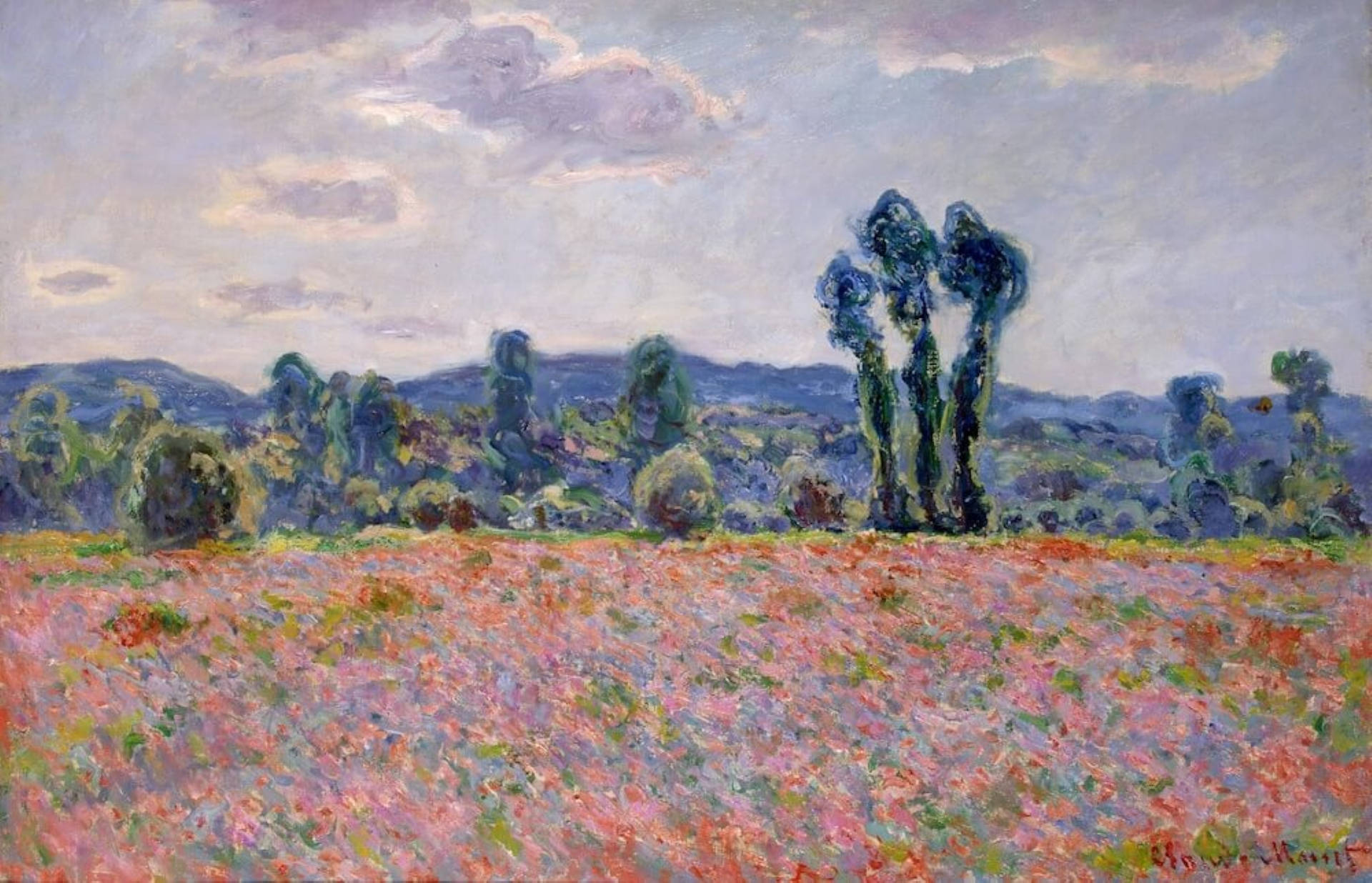 Poppy Field Claude Monet Background
