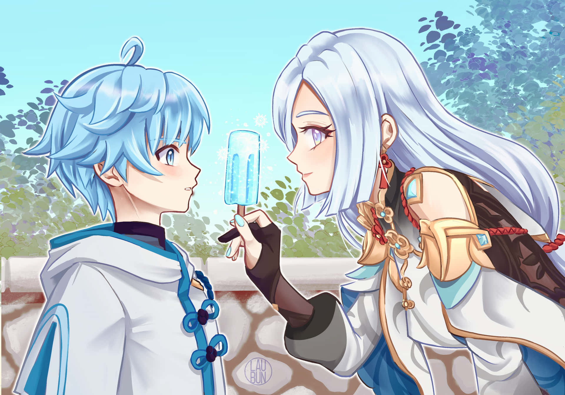 Popsicle Genshin Matching Pfp Background