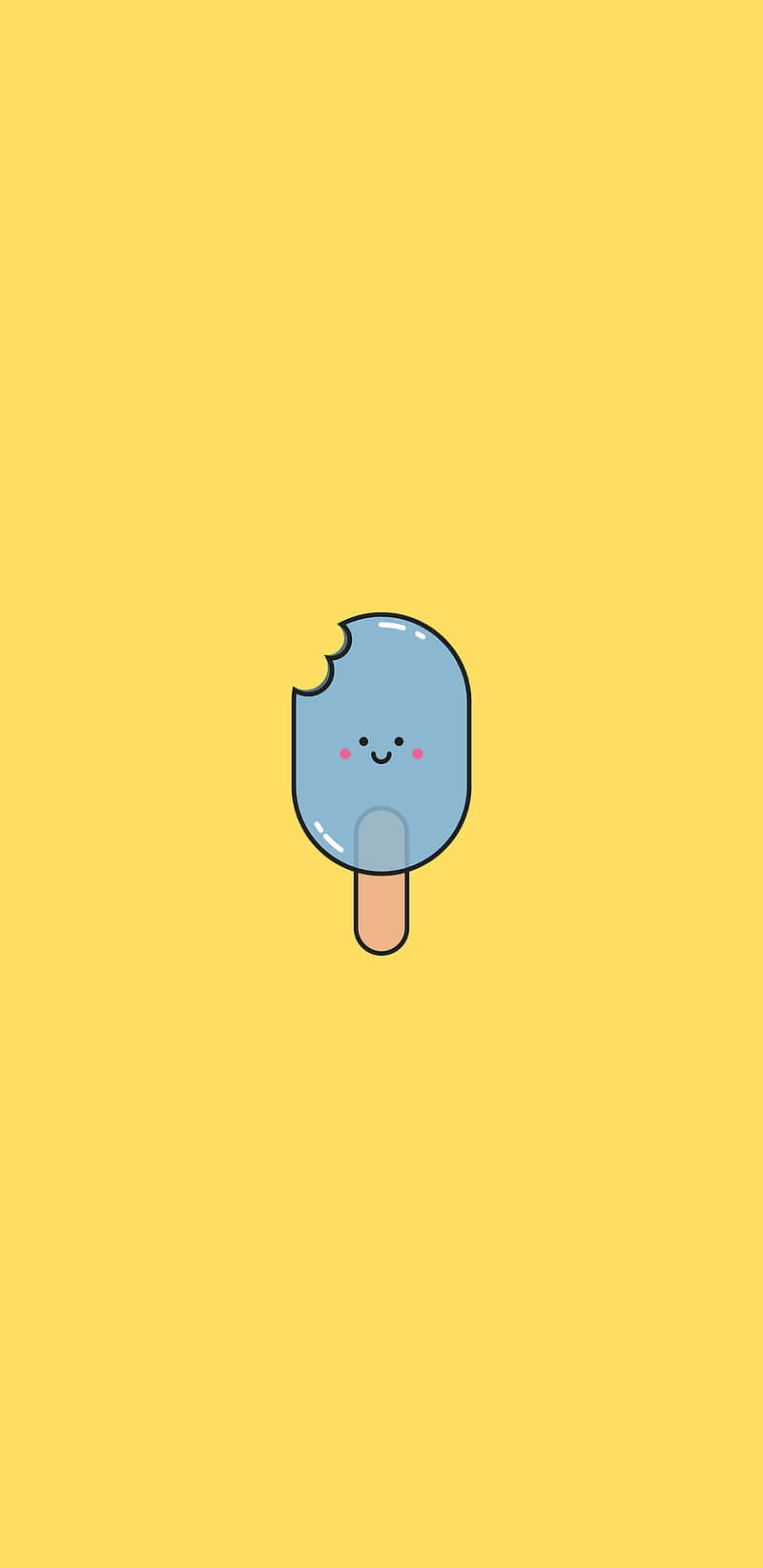 Popsicle With Bite Cute Ice Cream Background