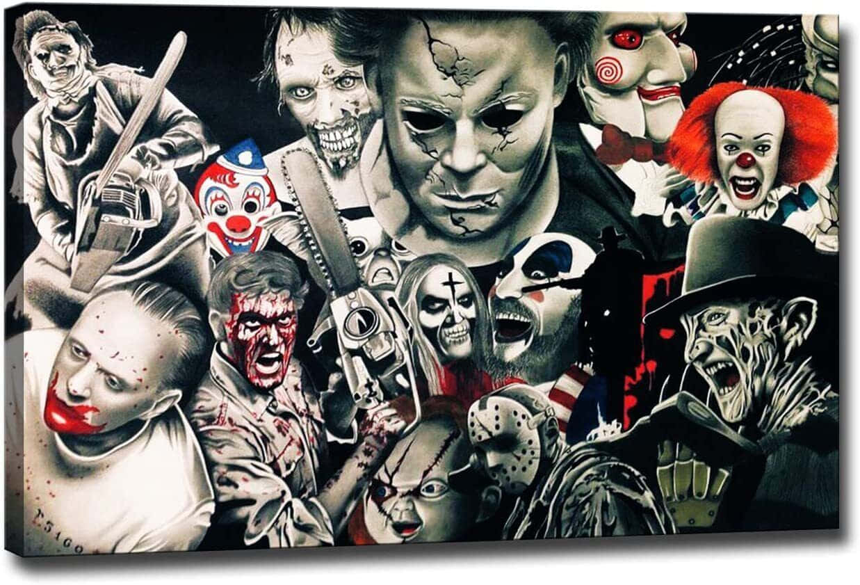 Popular Horror Movie Icons: Scary And Iconic Background