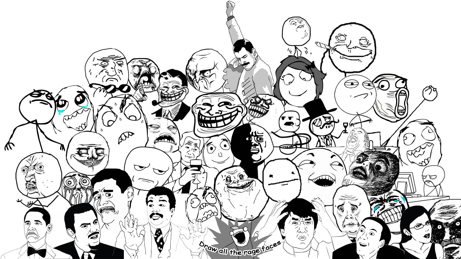 Popular Meme Faces Characters Background