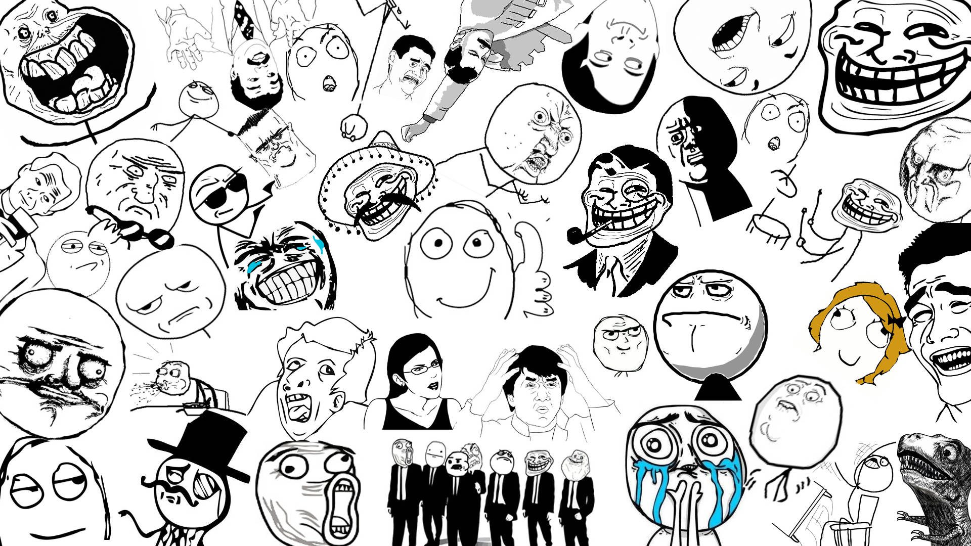 Popular Meme Faces Drawing Background