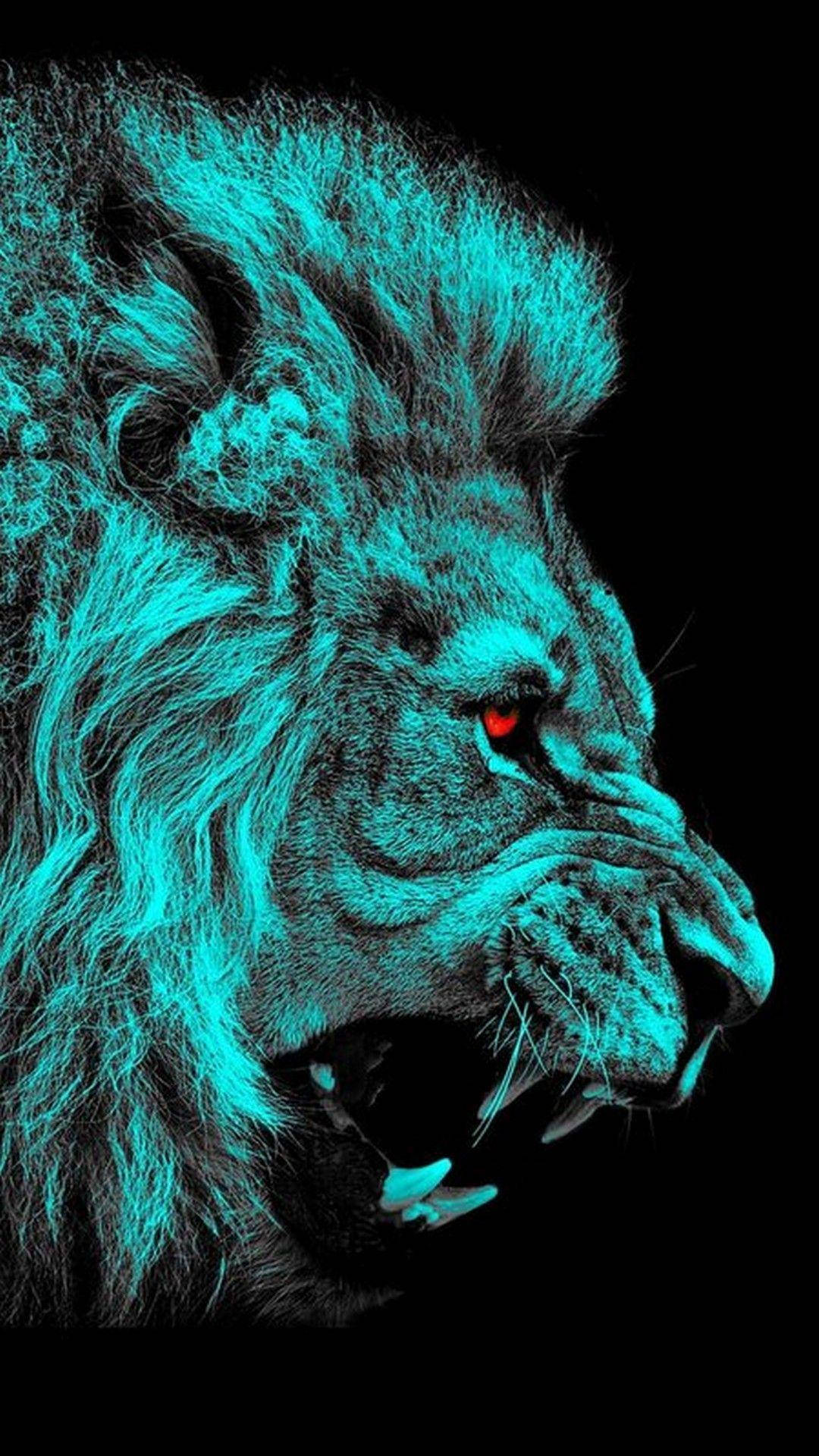 Popular Phone Blue Lion Background