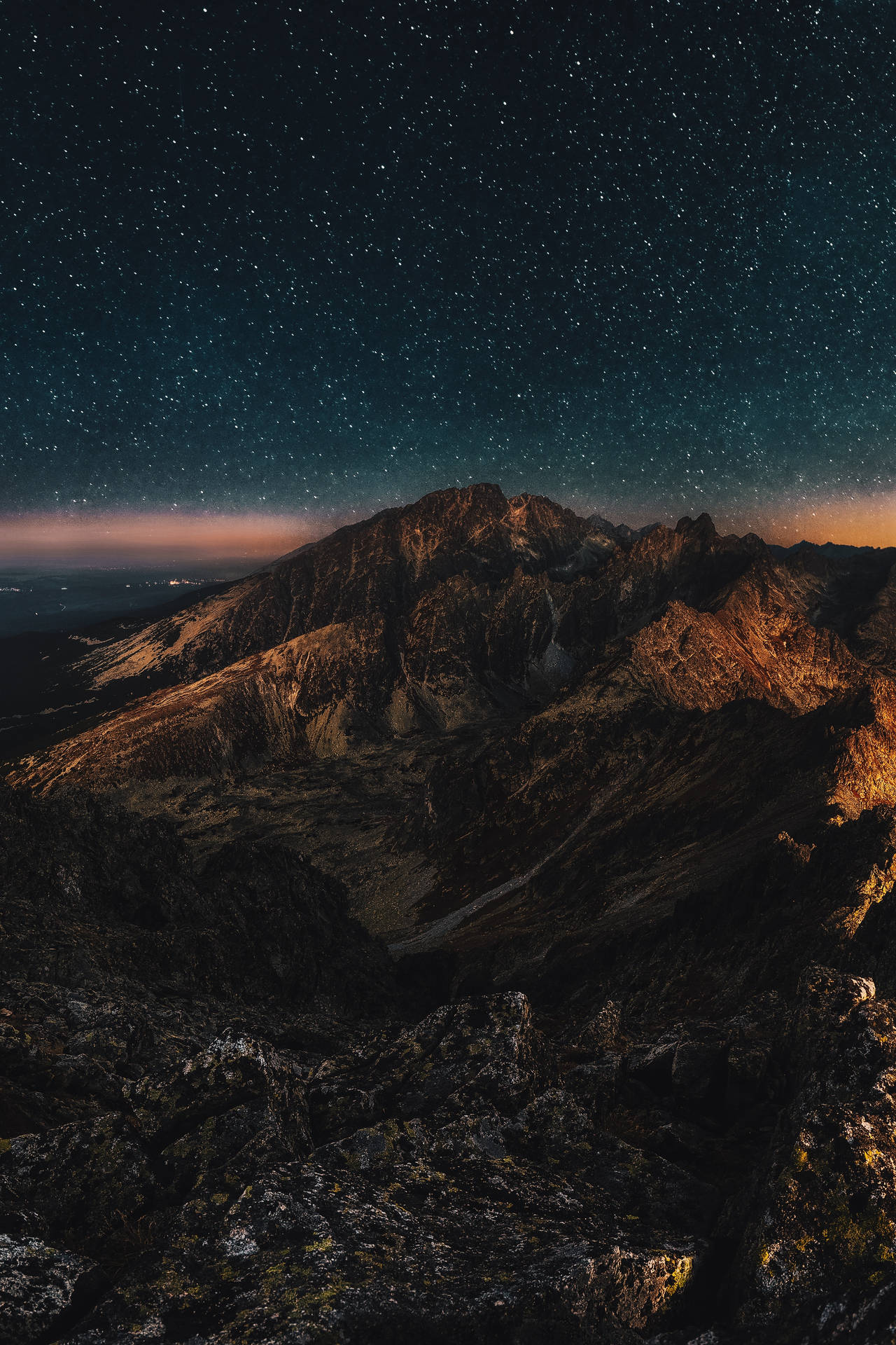 Popular Phone Mountain Starry Sky Background