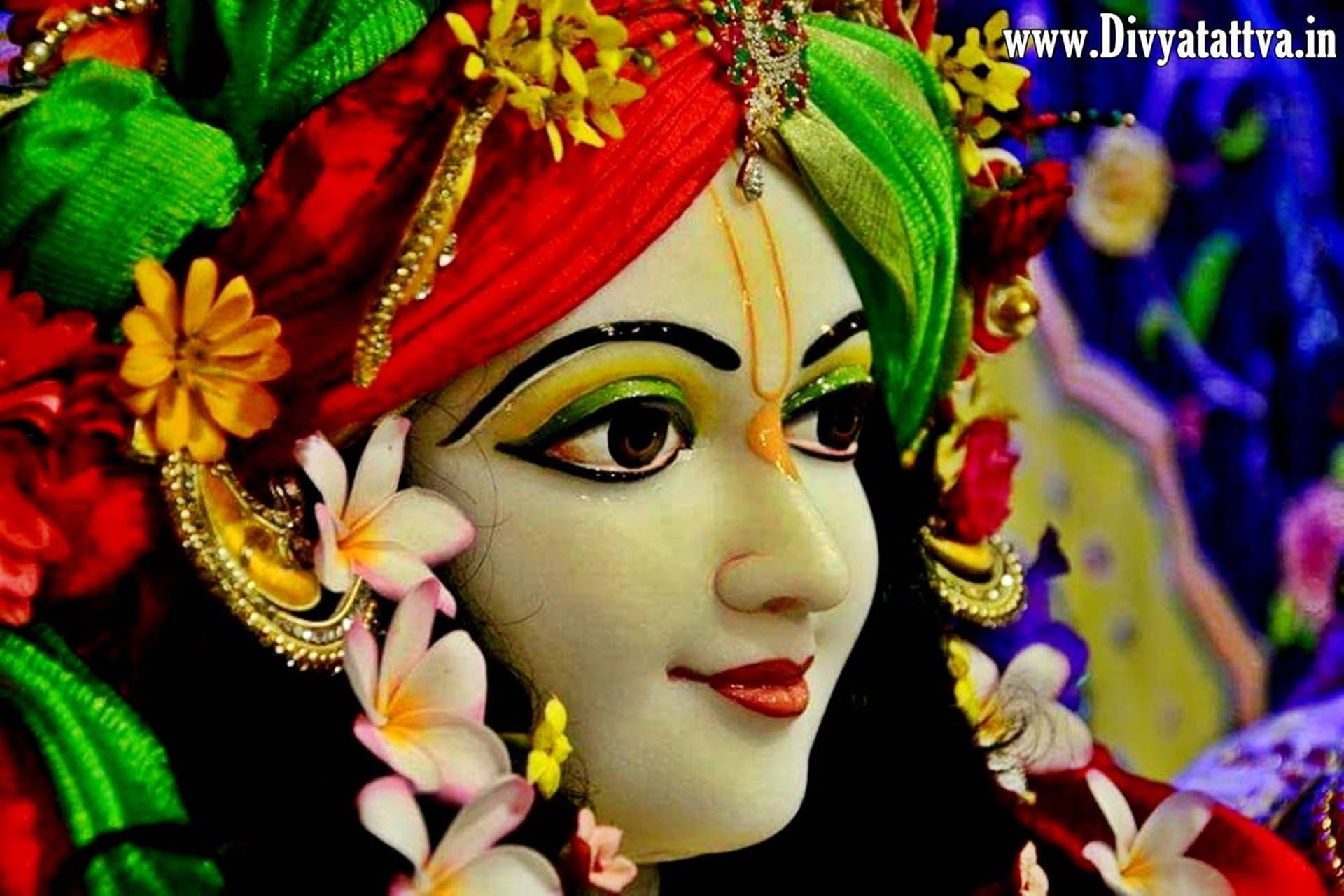 Porcelain Lord Krishna 4k Headshot Background
