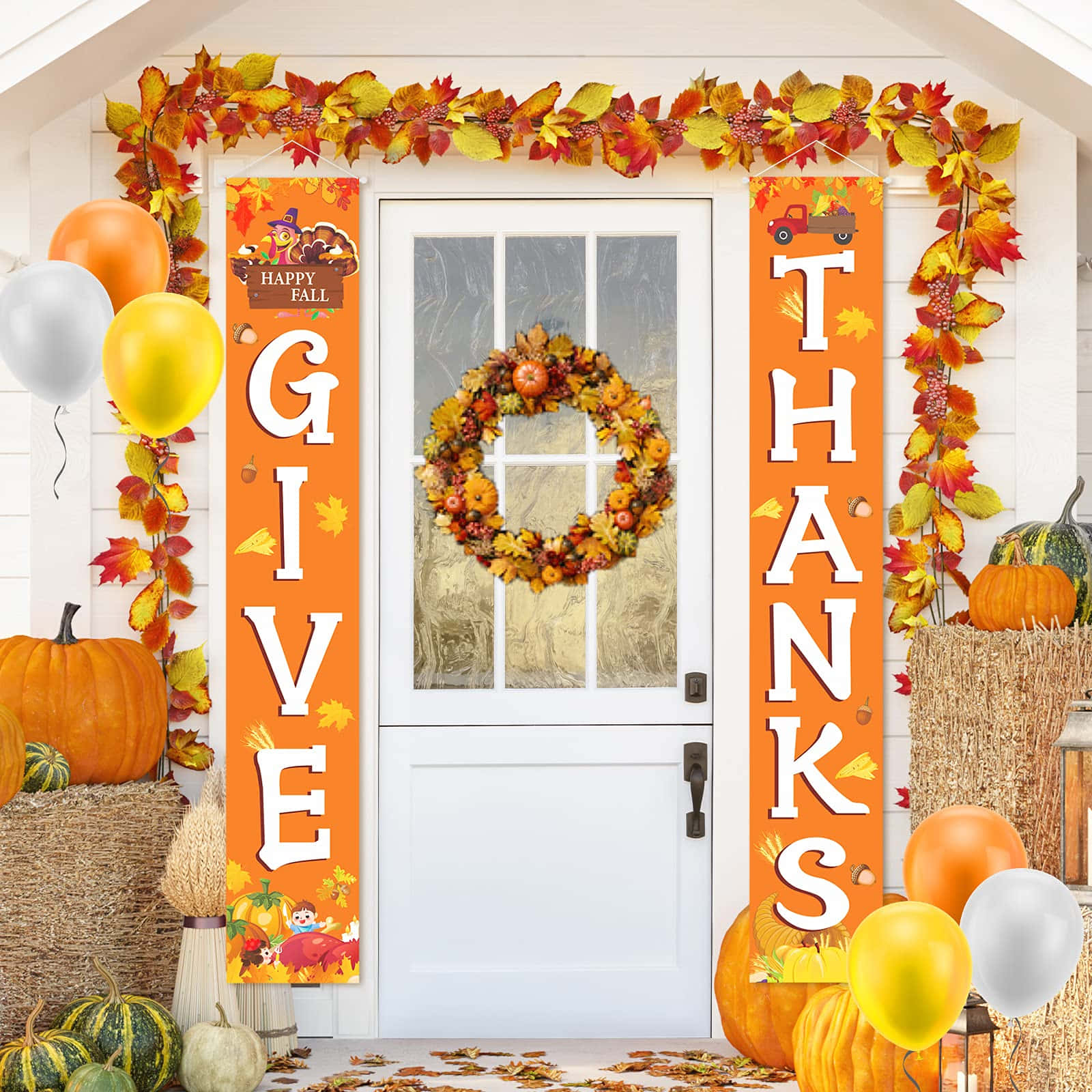 Porch Fall Thanksgiving Background