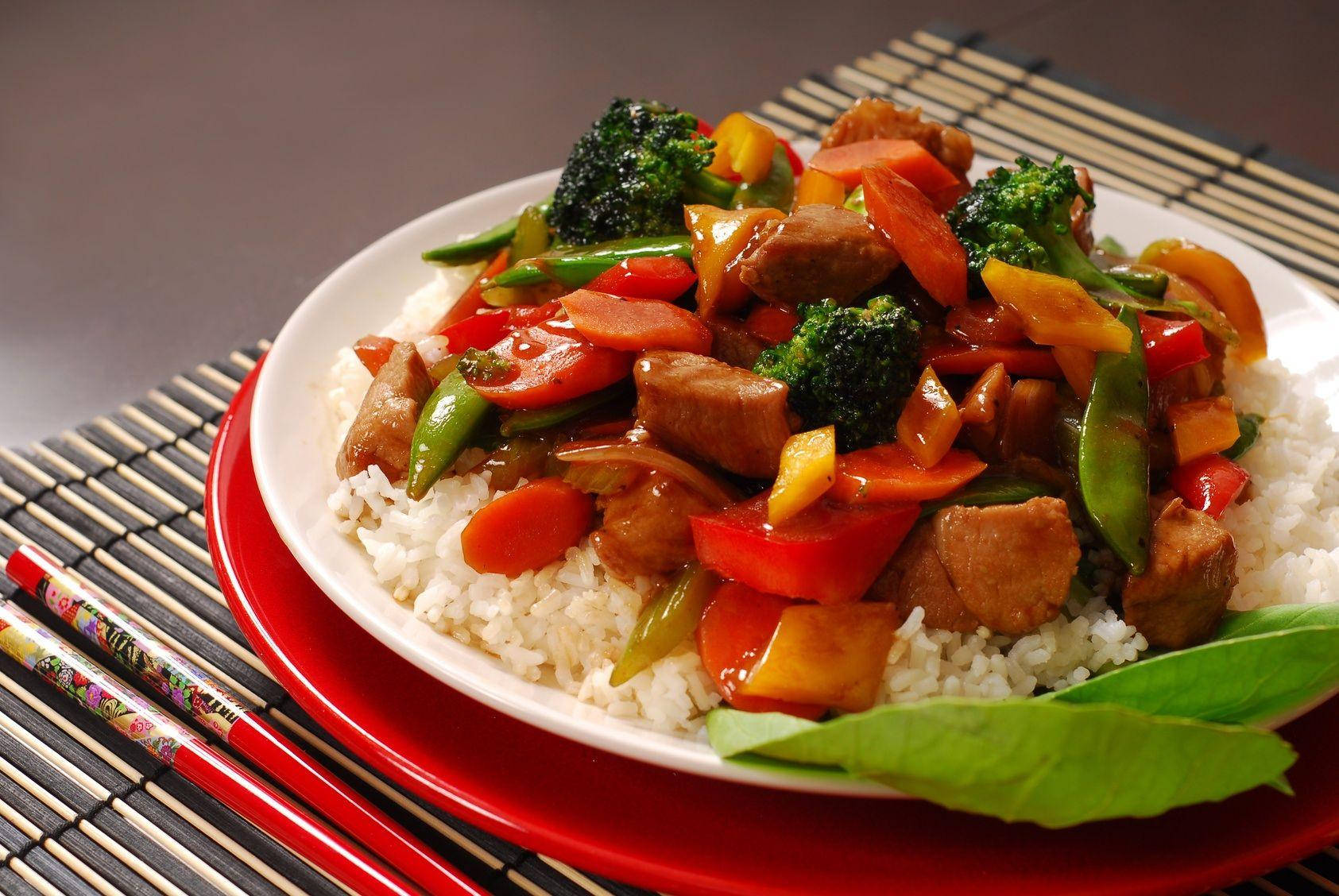 Pork Stir Fry Dish Background