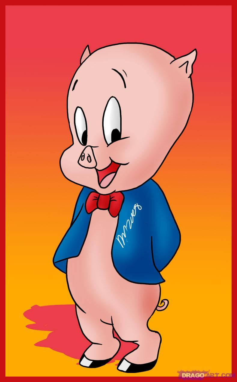 Porky Pig Vibrant Drawing