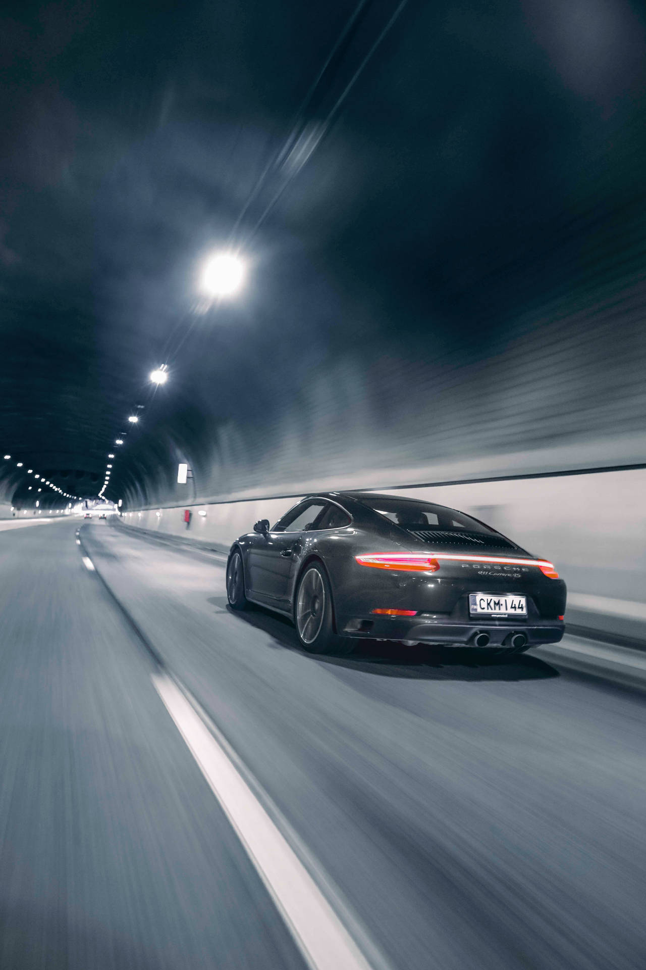 Porsche 911 Black Tunnel Shot Background