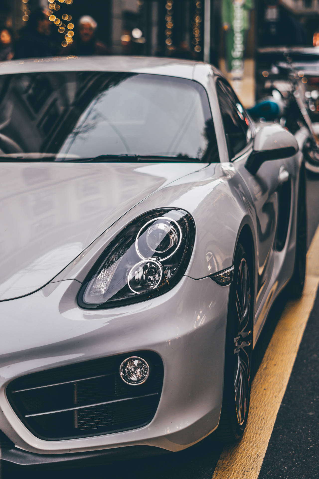 Porsche 911 Gray Side Profile Background