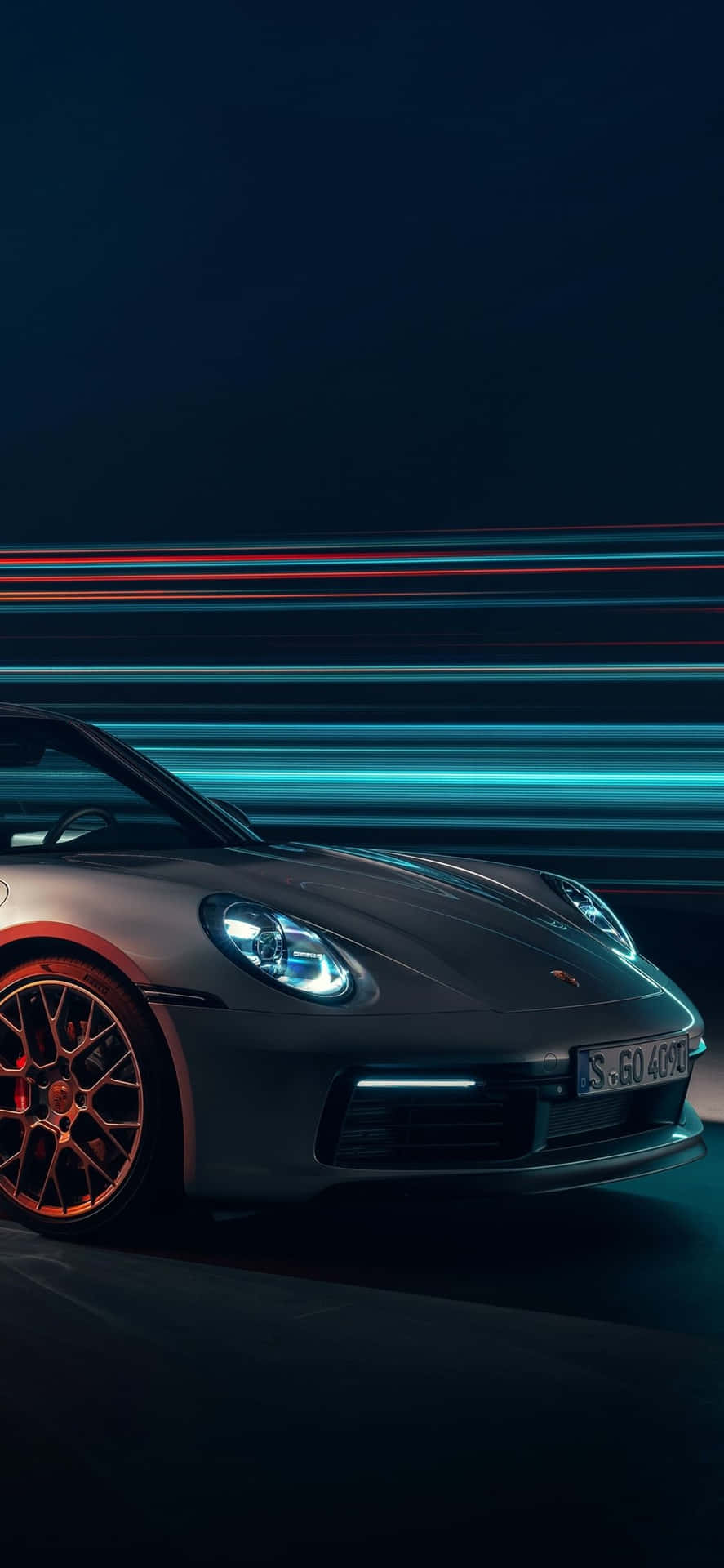 Porsche 911 Gts - A New Car With A Red Stripe Background