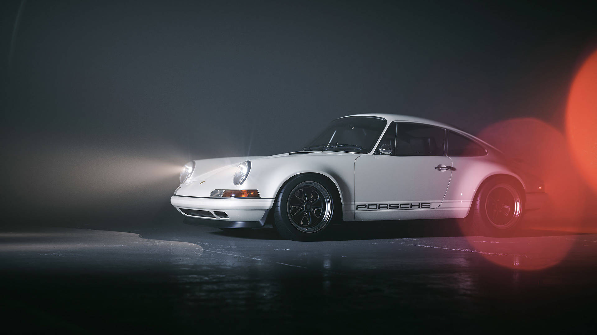 Porsche 911 In Clean White Paint Background