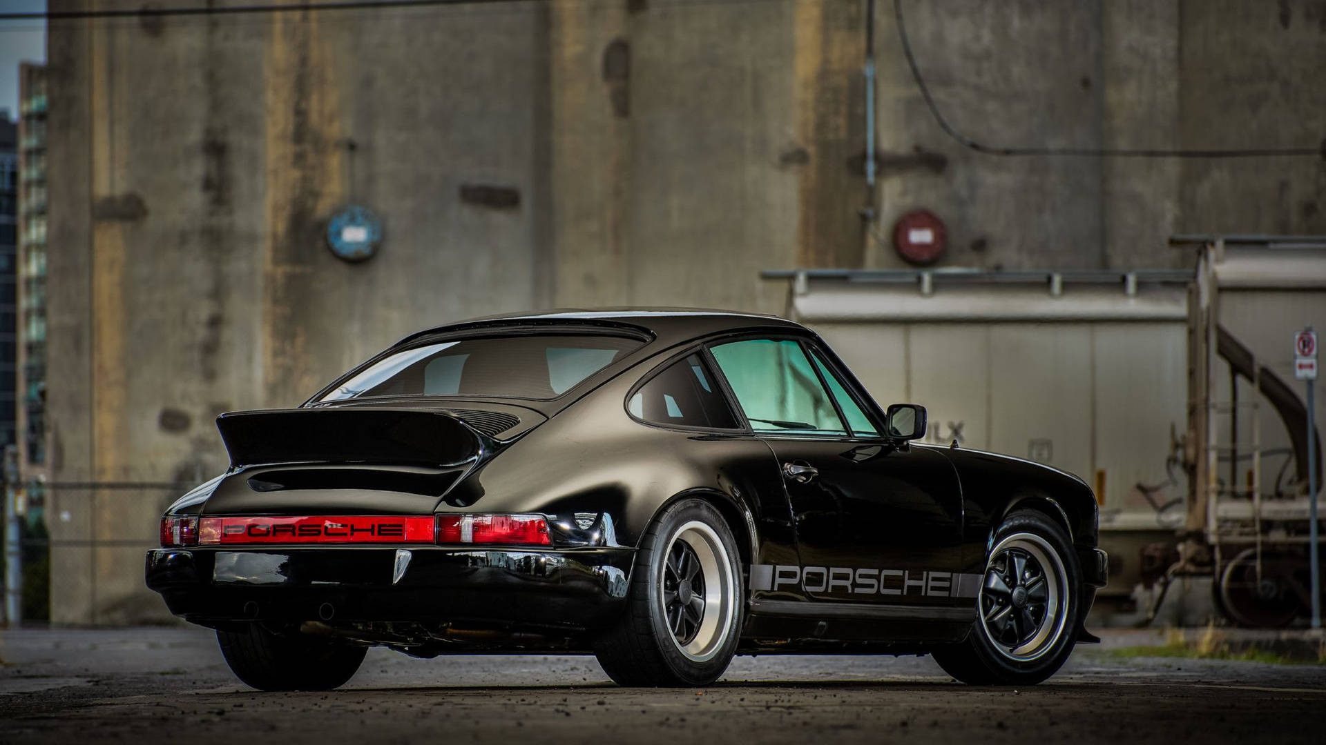 Porsche 911 In Jet Black Paint Background