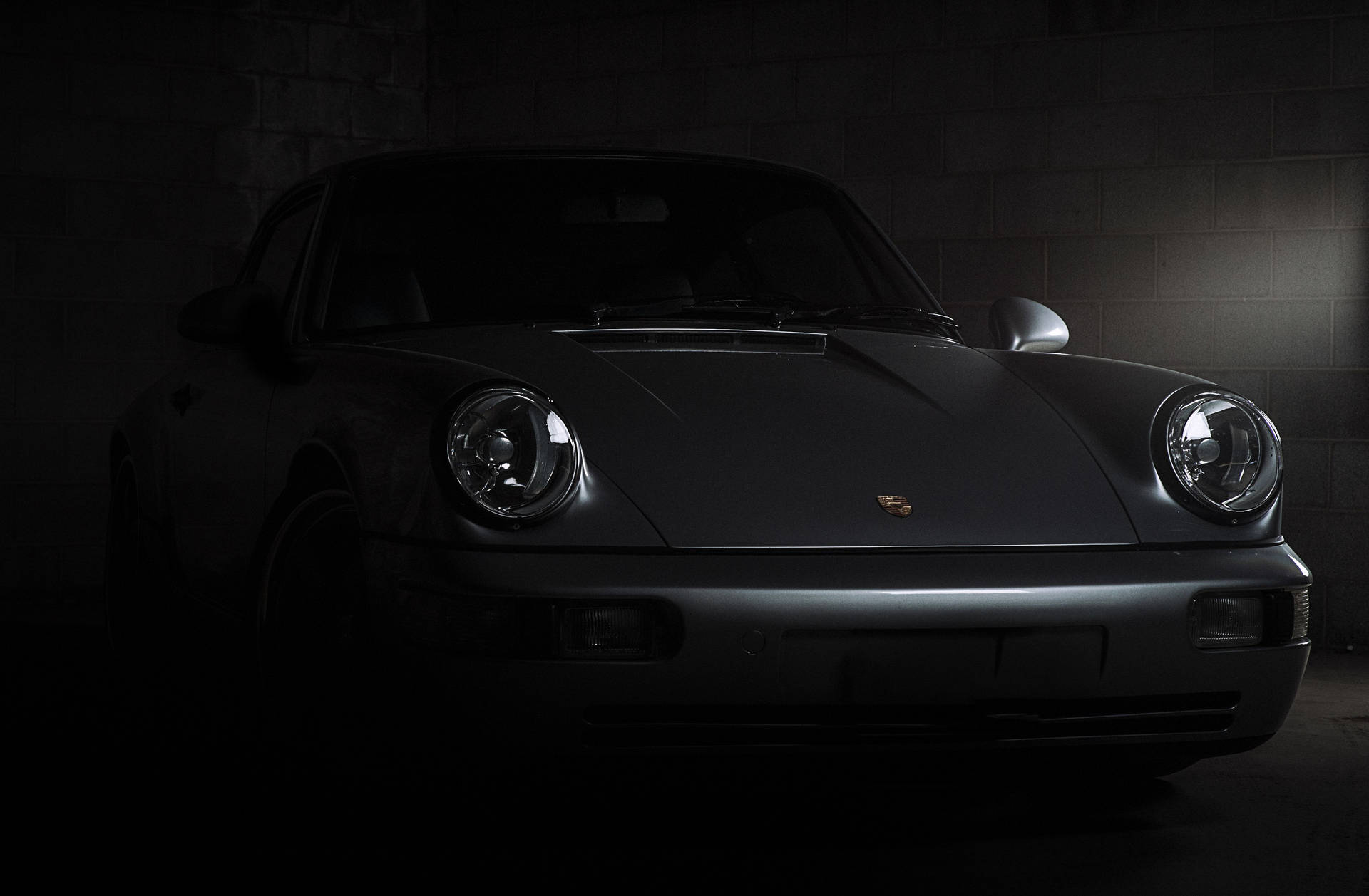 Porsche 911 In Matte Black Background