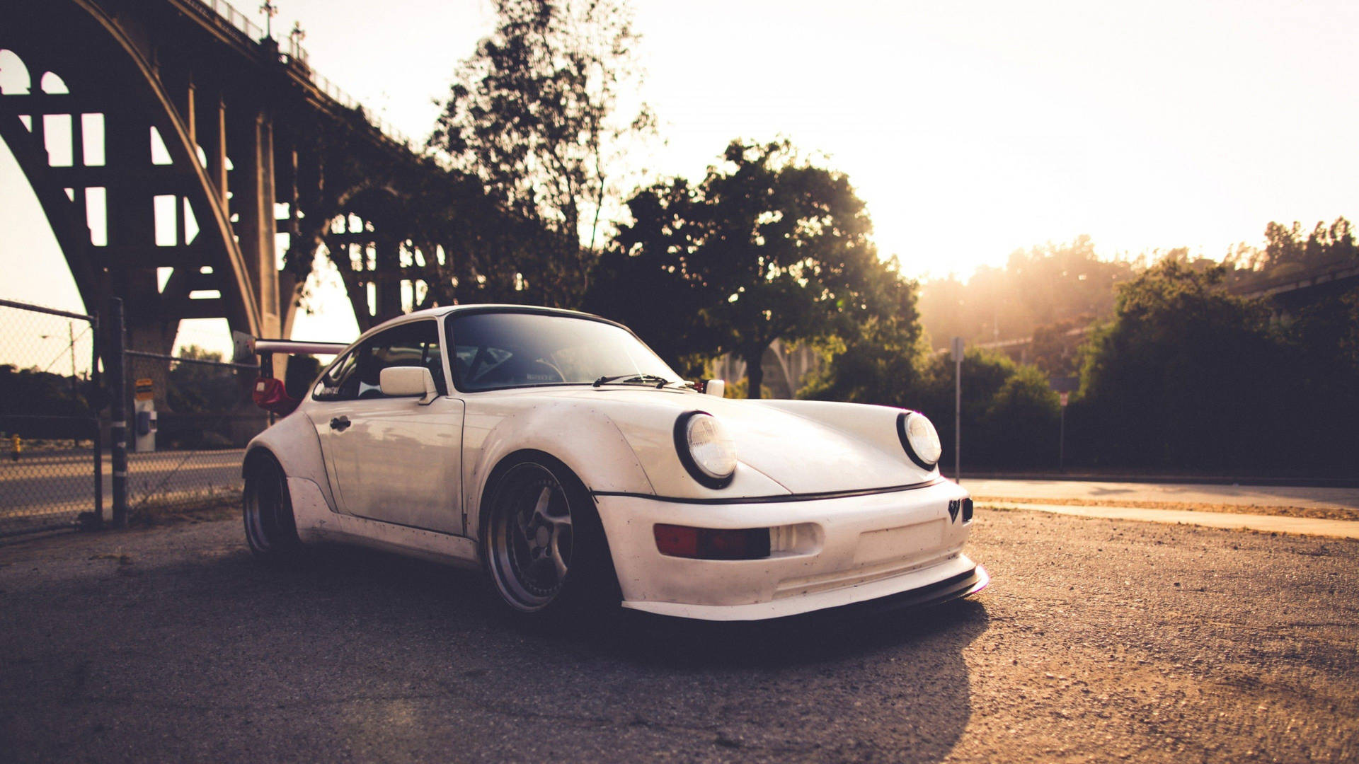 Porsche 911 Vintage White Background