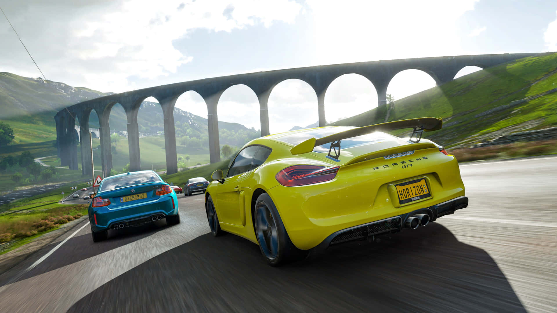 Porsche Behind Bmw Forza Horizon 4 Hd Background