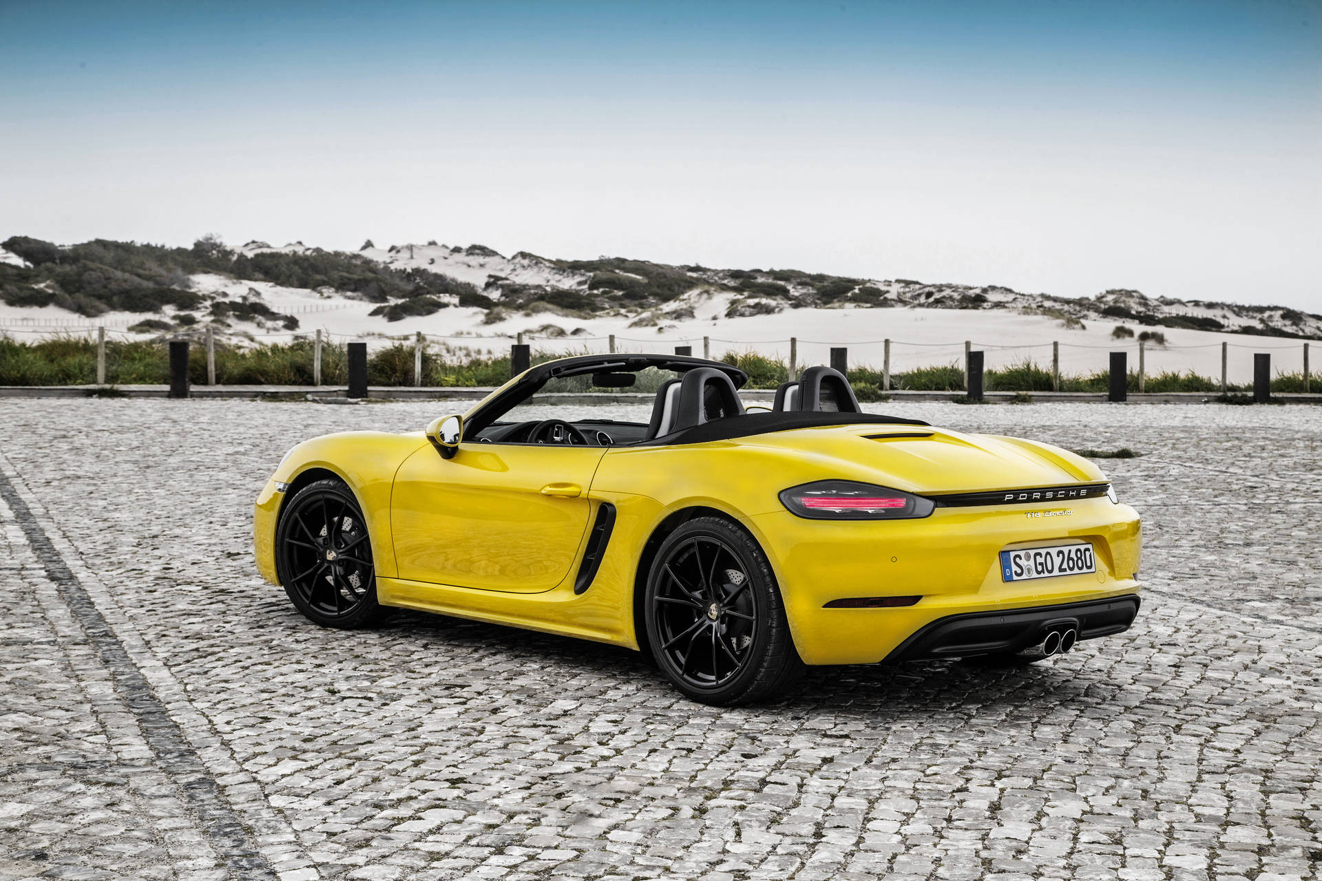 Porsche Boxster Yellow Convertible Background