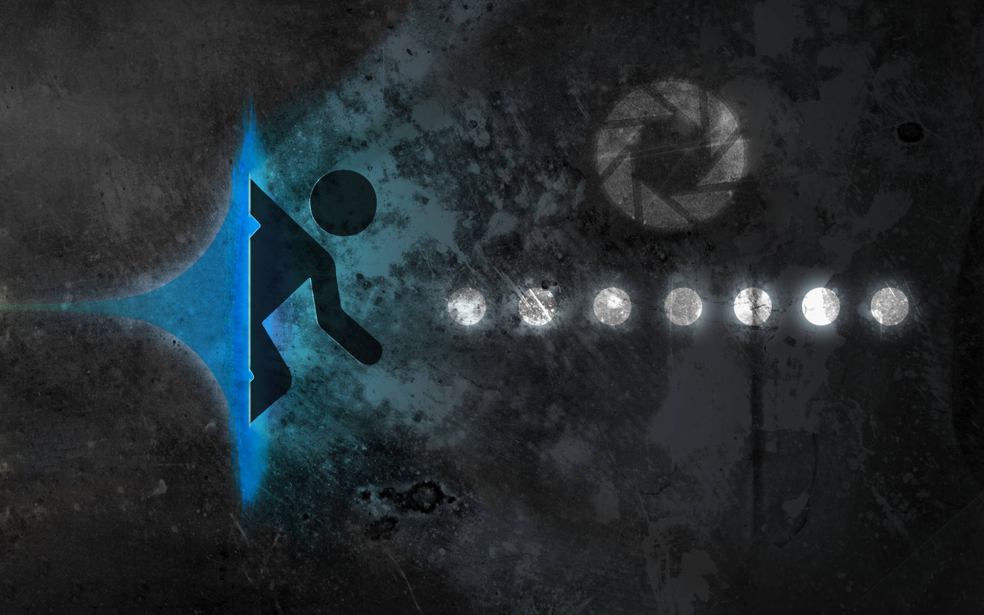 Portal 2 Dual Screen Exiting Blue Portal Background