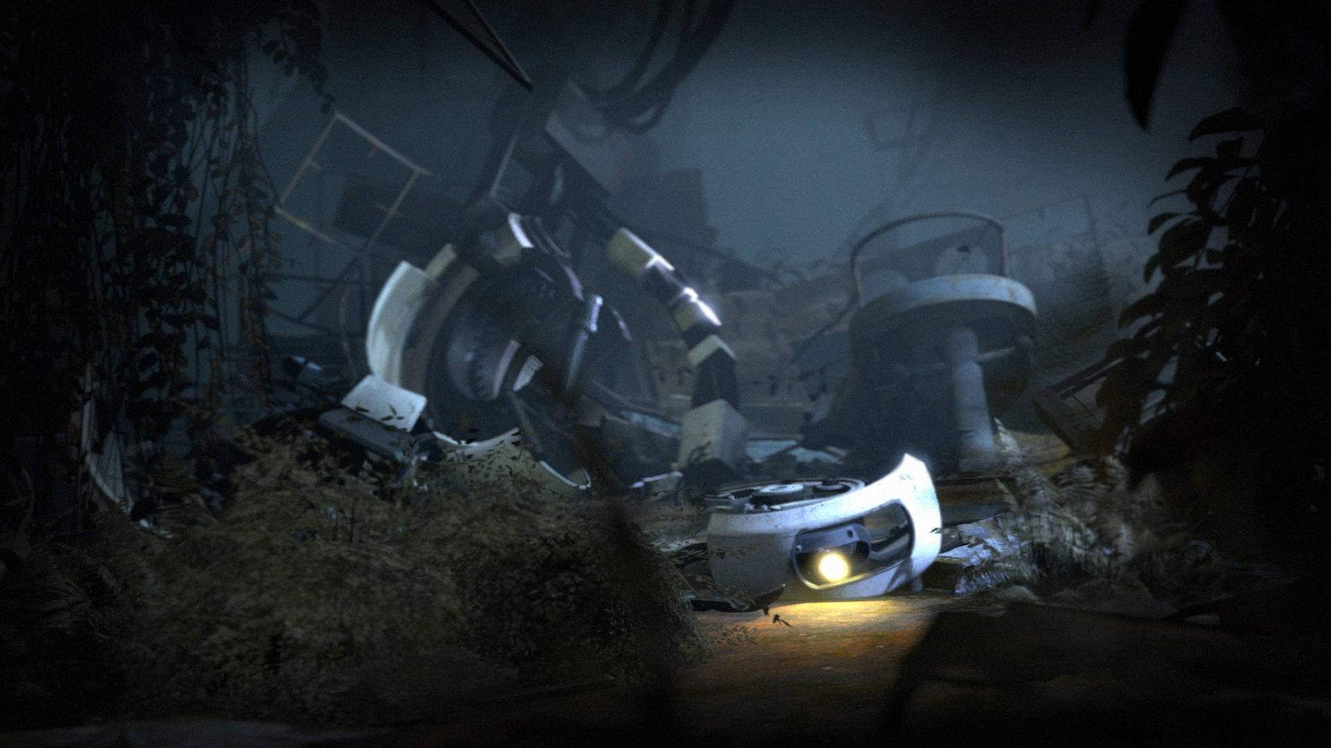 Portal 2 Dual Screen Glados On The Ground