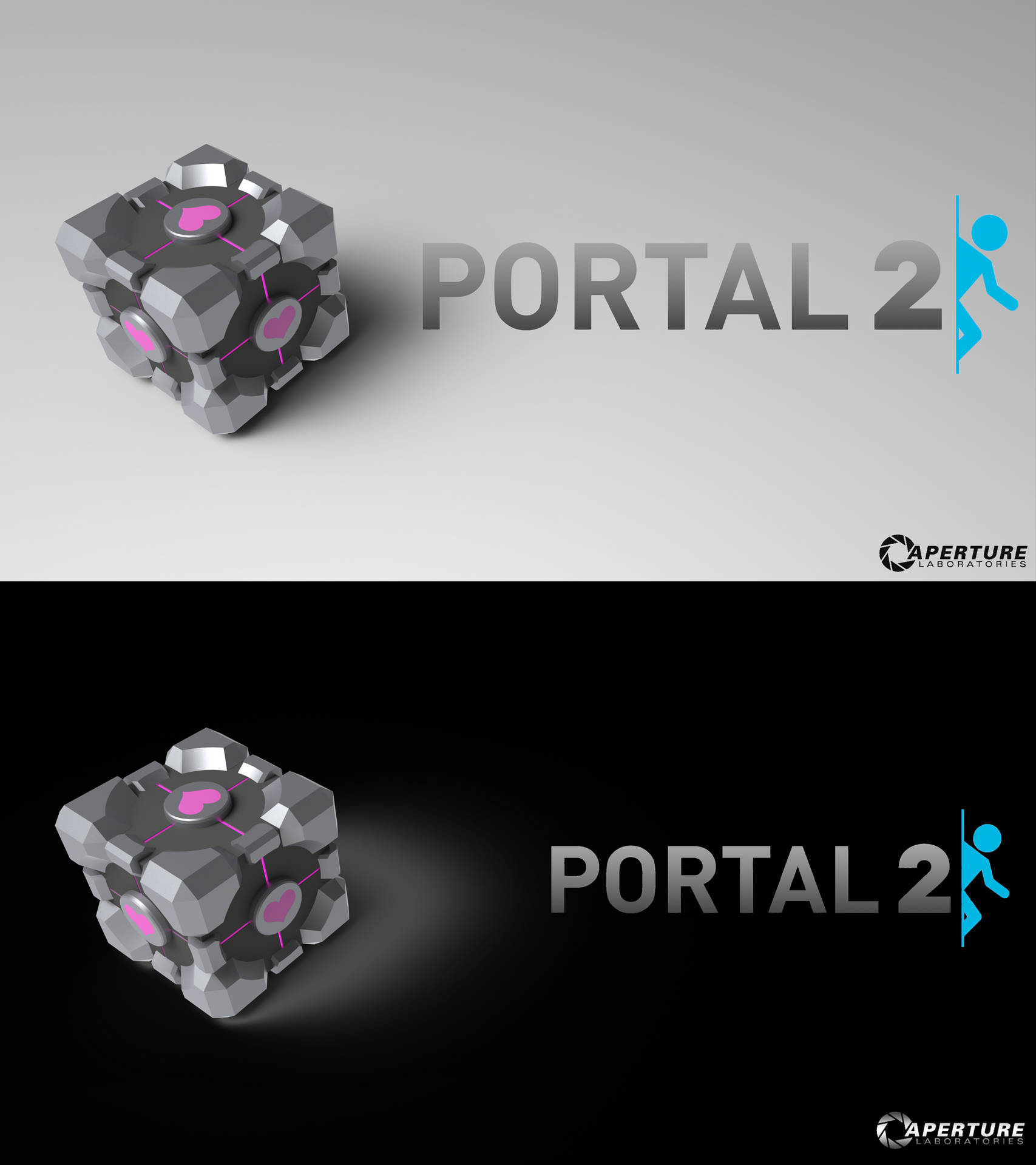 Portal 2 Dual Screen Poster Design Background