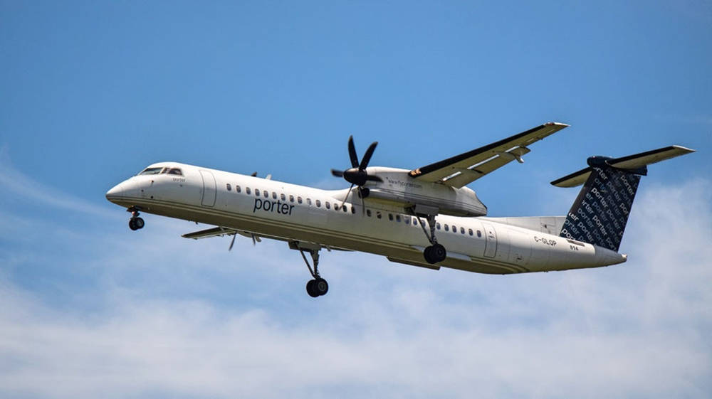 Porter Airlines Blue Aircraft Background