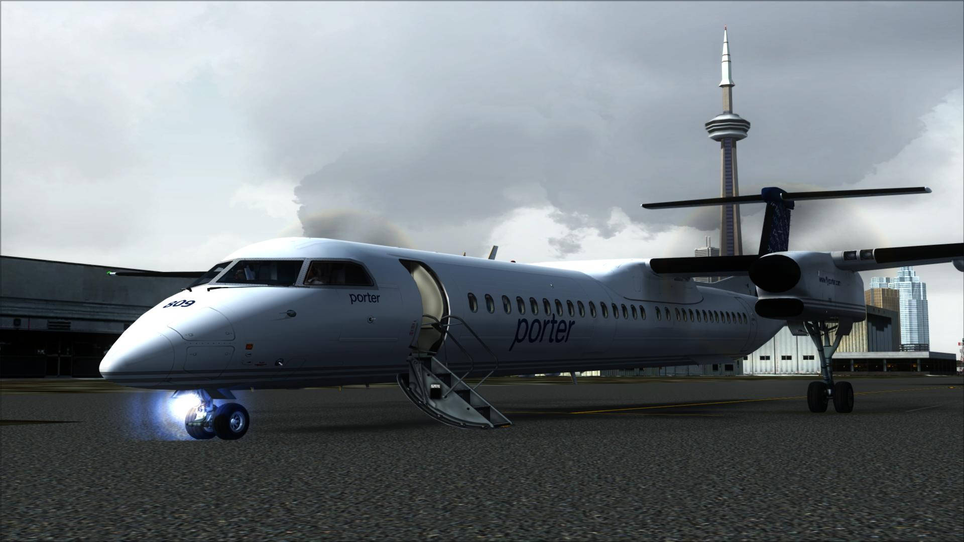 Porter Airlines Dark Sky Background