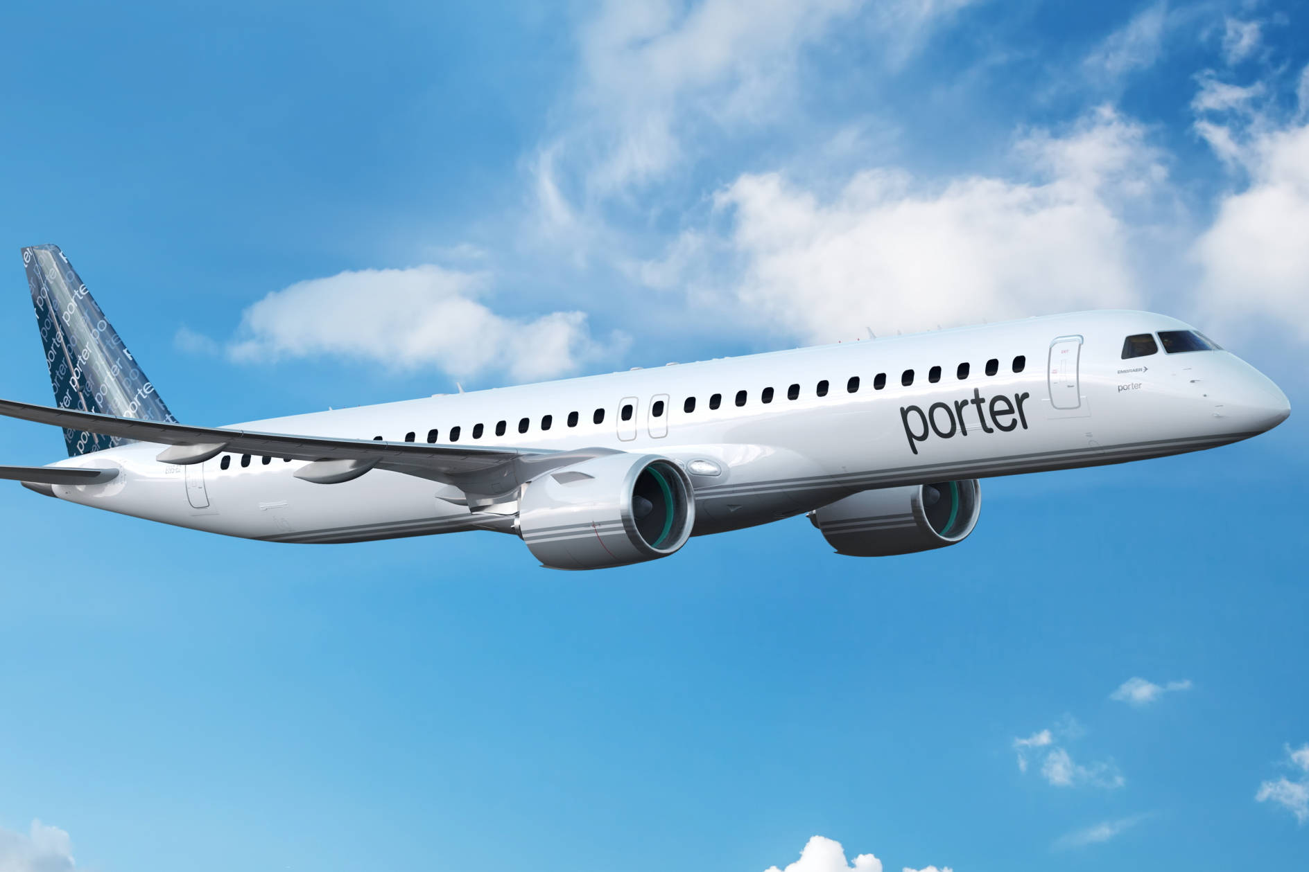 Porter Airlines White Aircraft Background