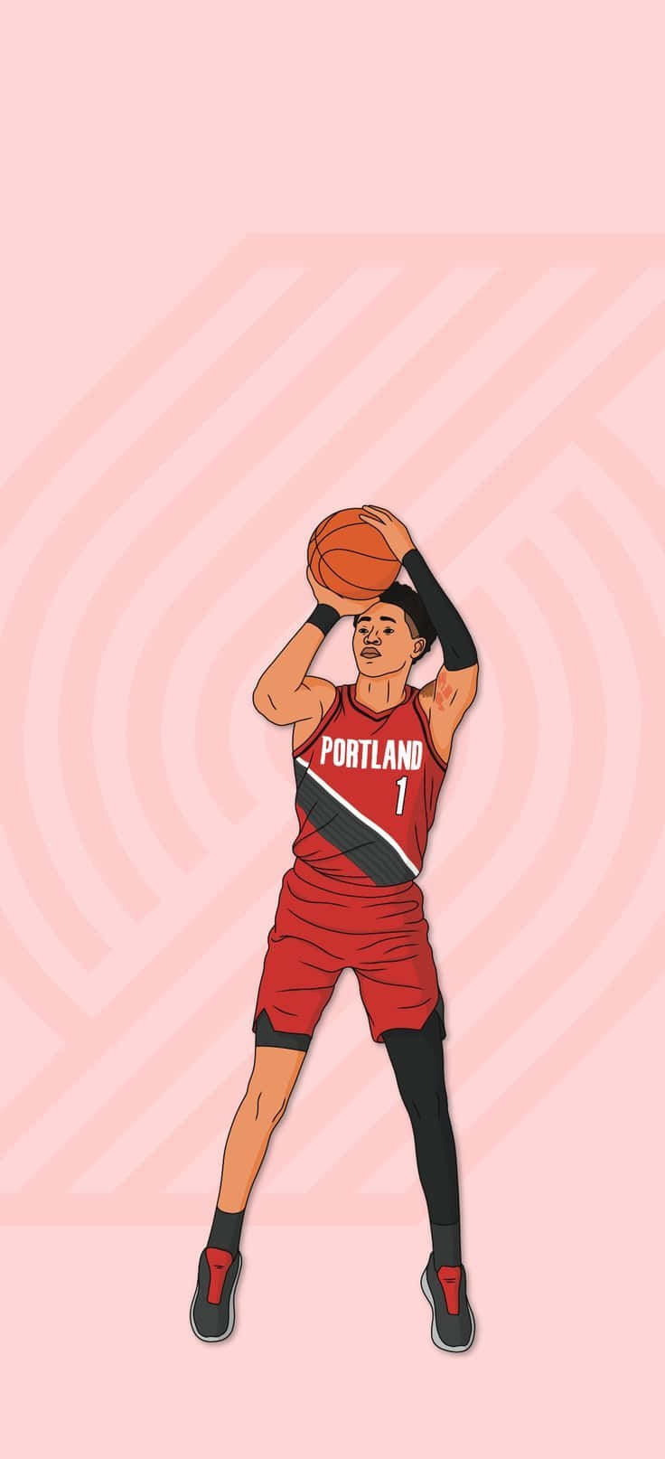 Portland Basketball Player Illustration Background