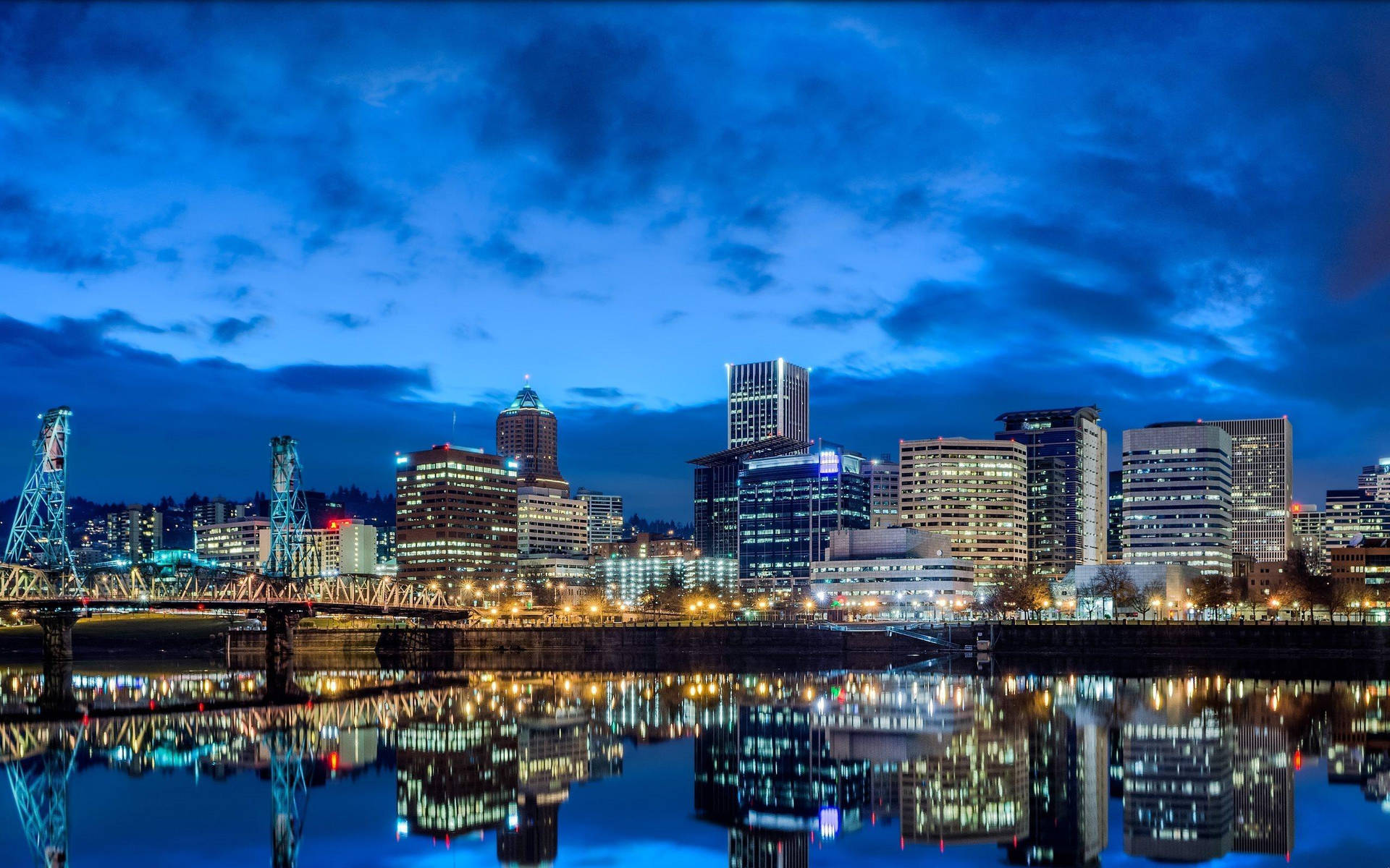 Portland Blue Night Sky Background