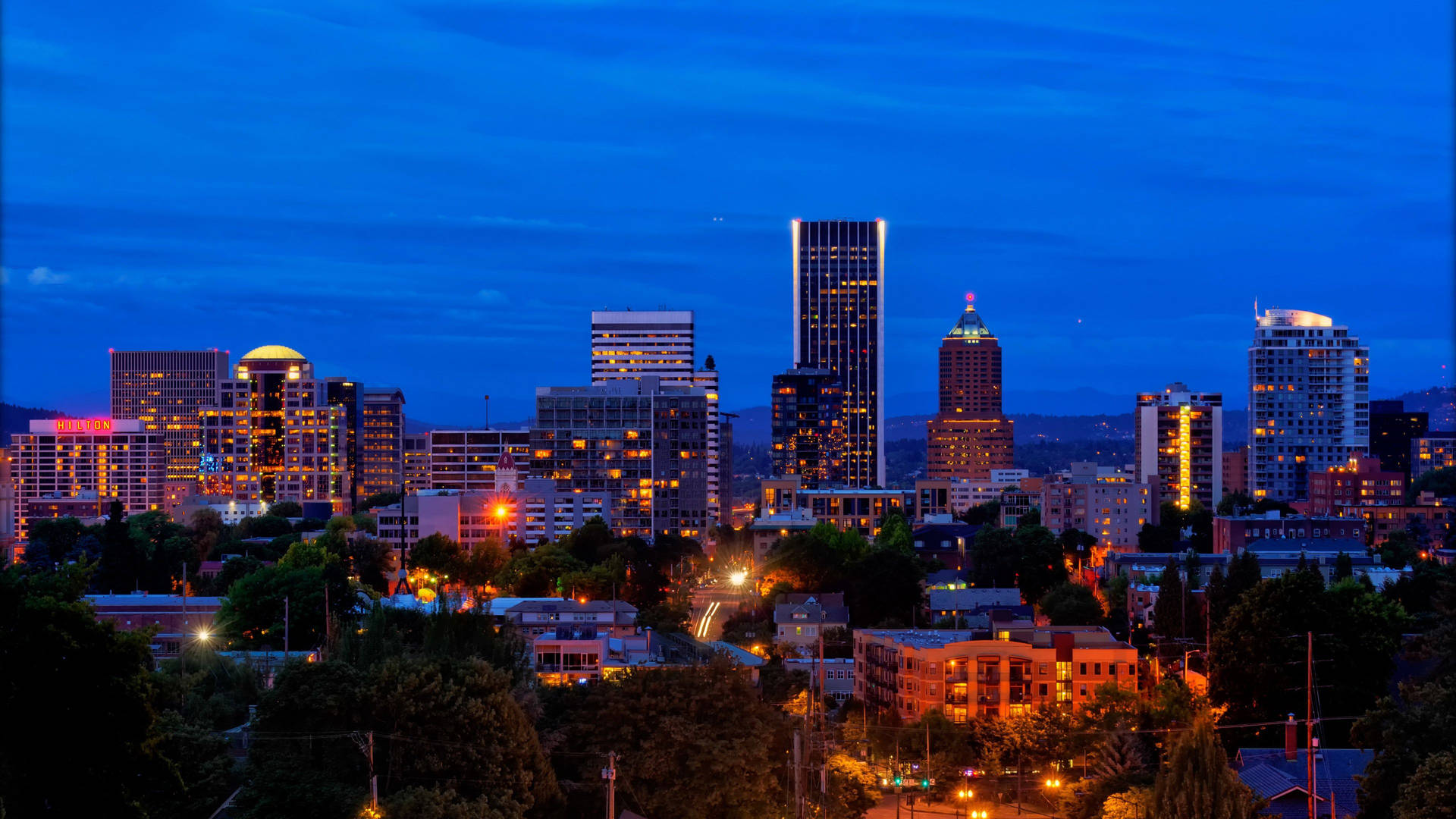 Portland Blue Sky Background