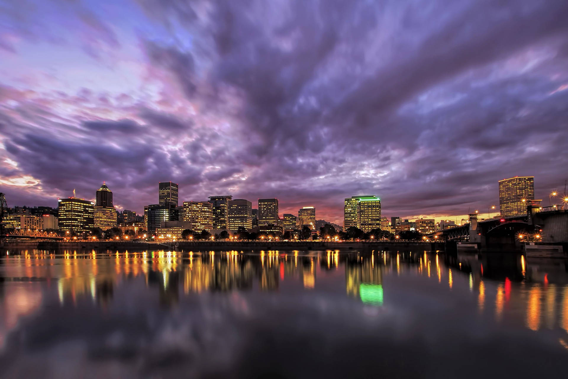 Portland Purple Pink Sky Background