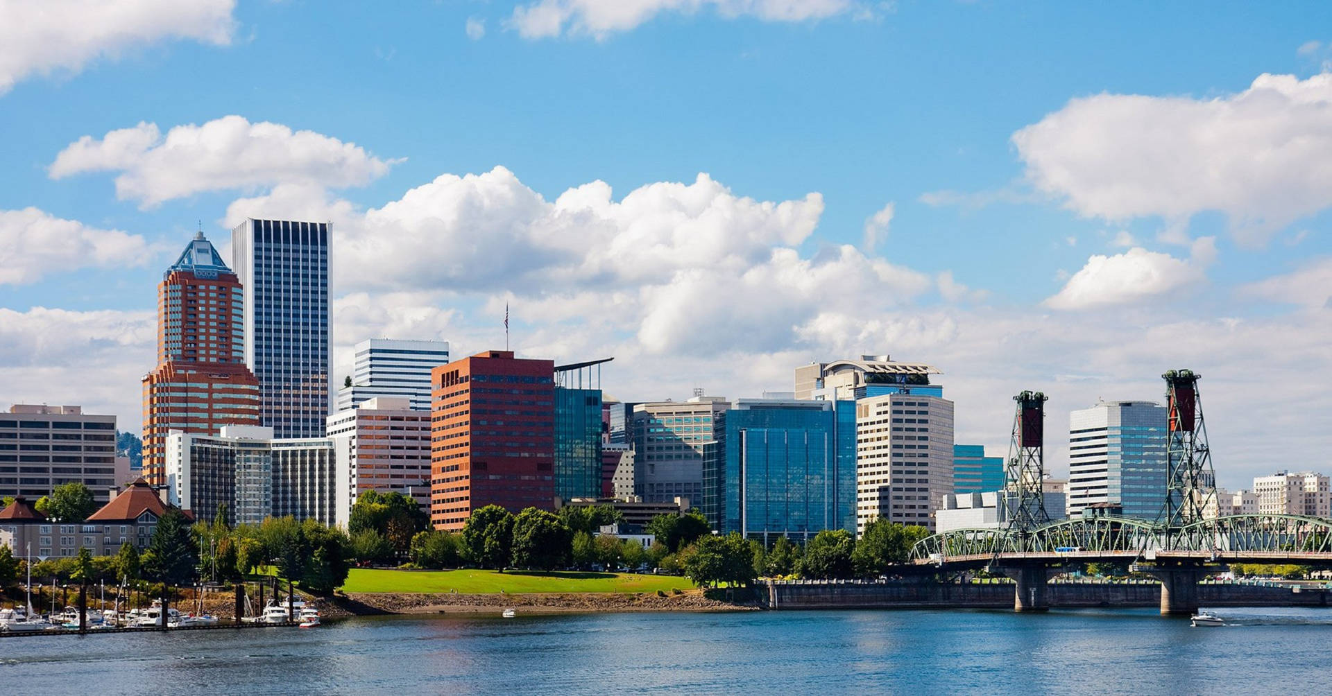 Portland Riverfront Skyline Background