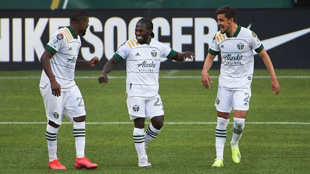Portland Timbers Players Celebrating Background