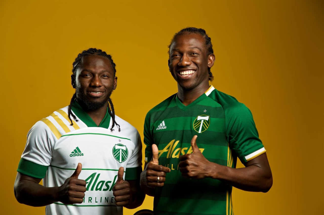 Portland Timbers Players Thumbs Up Background