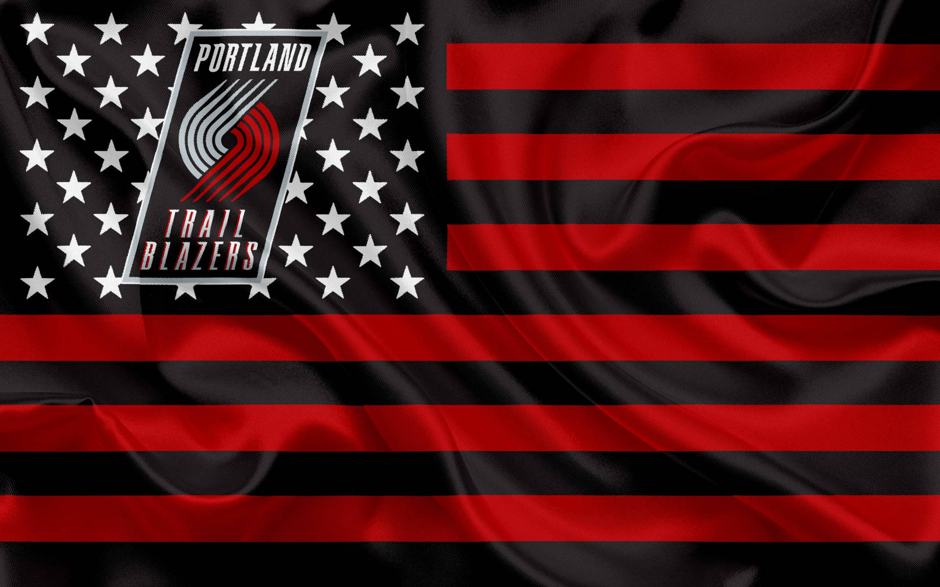 Portland Trail Blazers 2004 Logo Flag Background