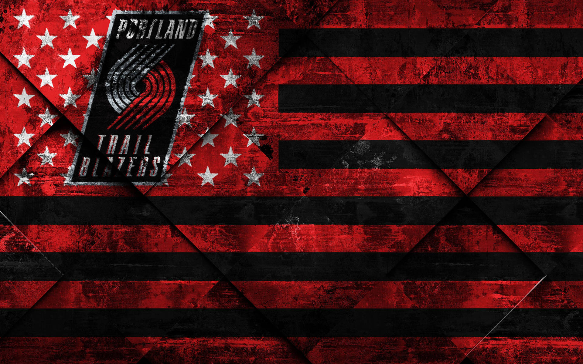 Portland Trail Blazers Grunge Flag Background
