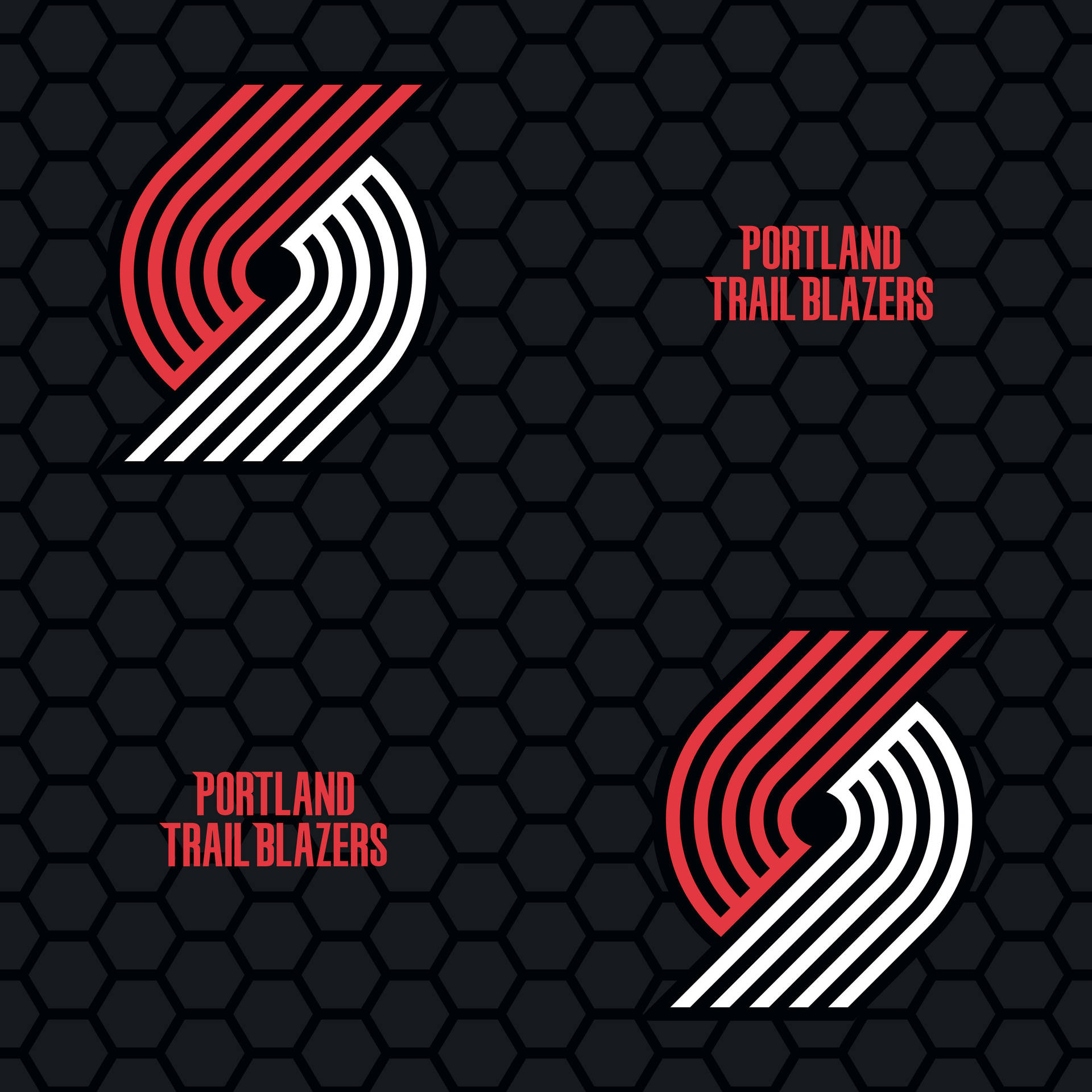 Portland Trail Blazers Hexagon Poster Background