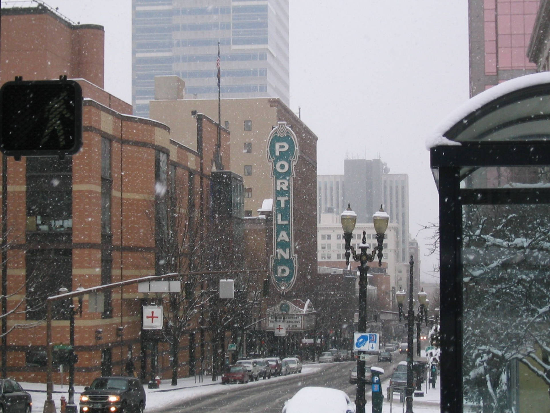 Portland Winter Street Background