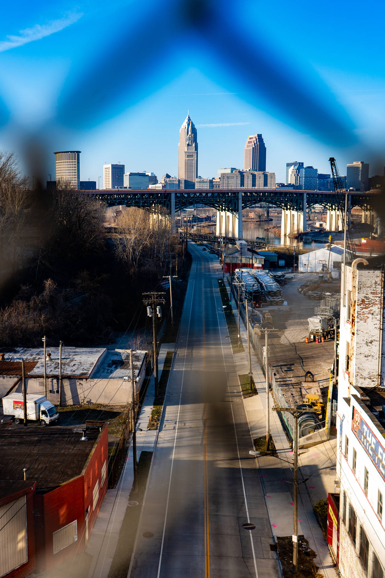 Portrait Key Tower In Cleveland Background