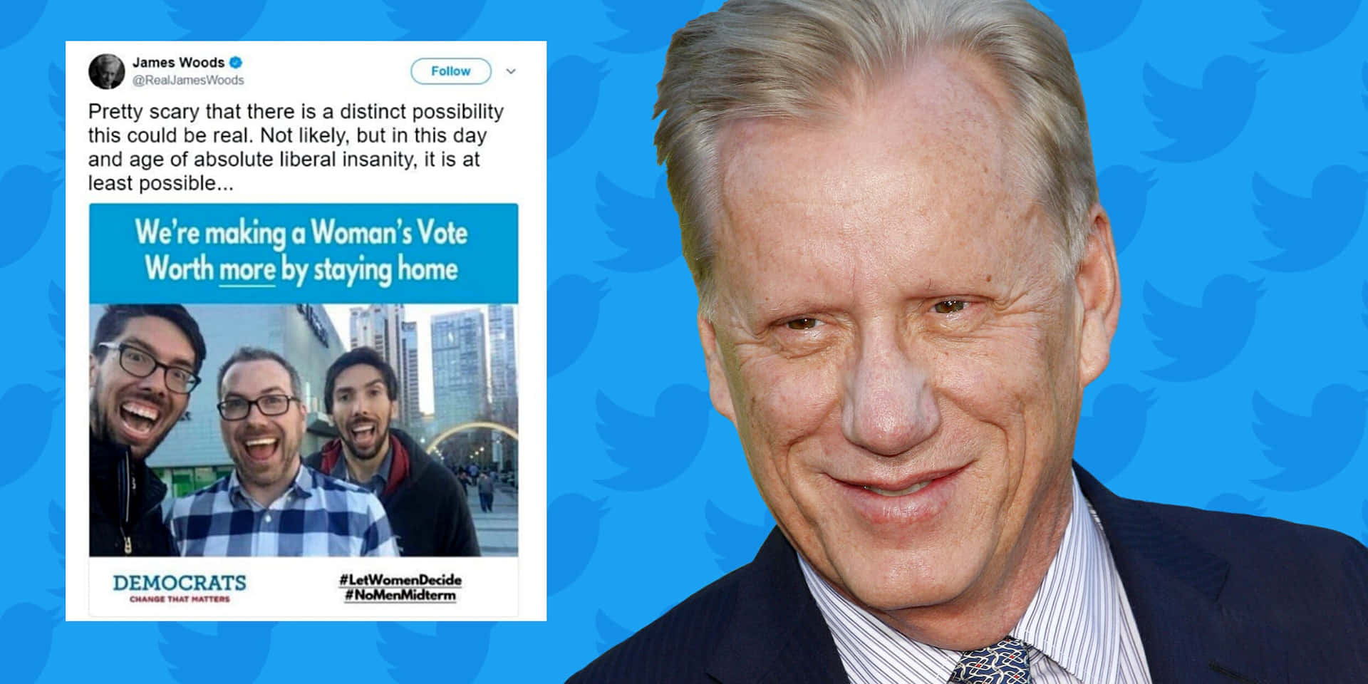 Portrait Of James Woods, Acclaimed American Actor Background
