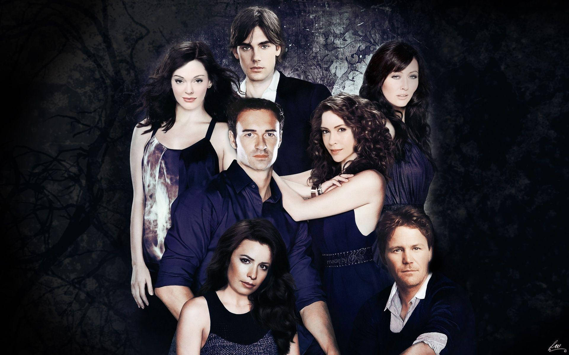 Portrait Of Seven Charmed Characters Background