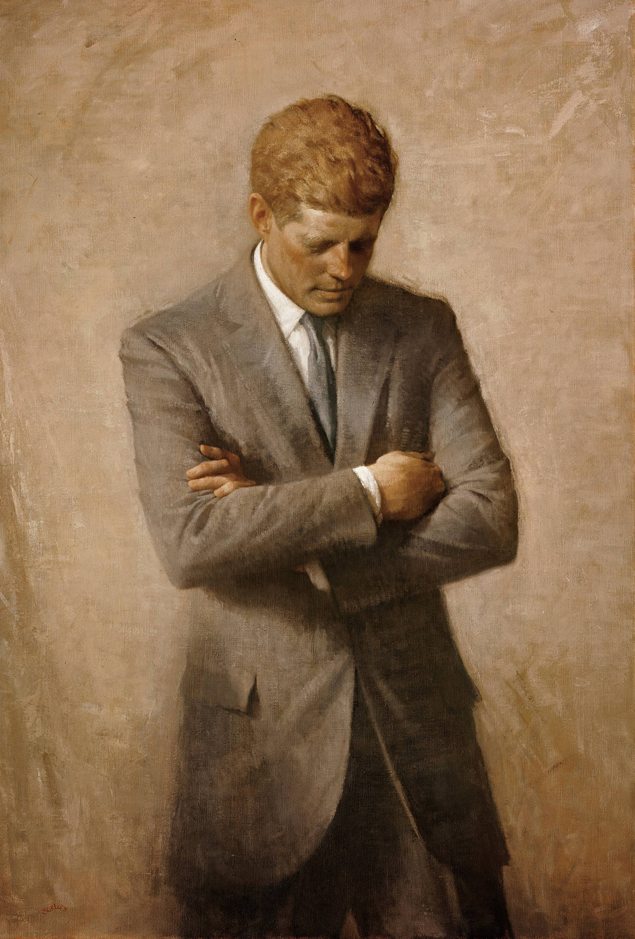 Portrait Painting John F. Kennedy Background