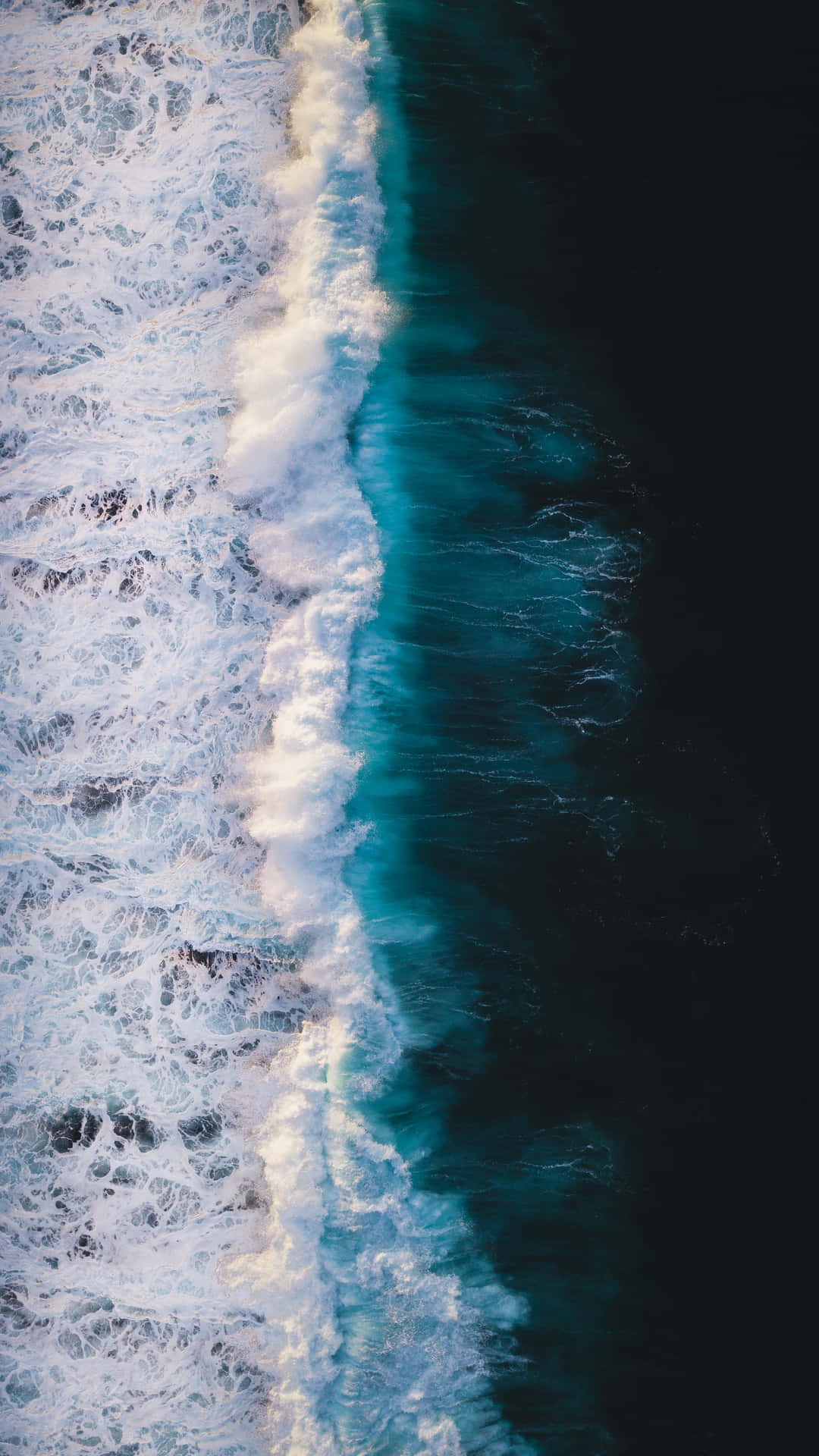 Portrait Photography Blue Ocean Waves Background