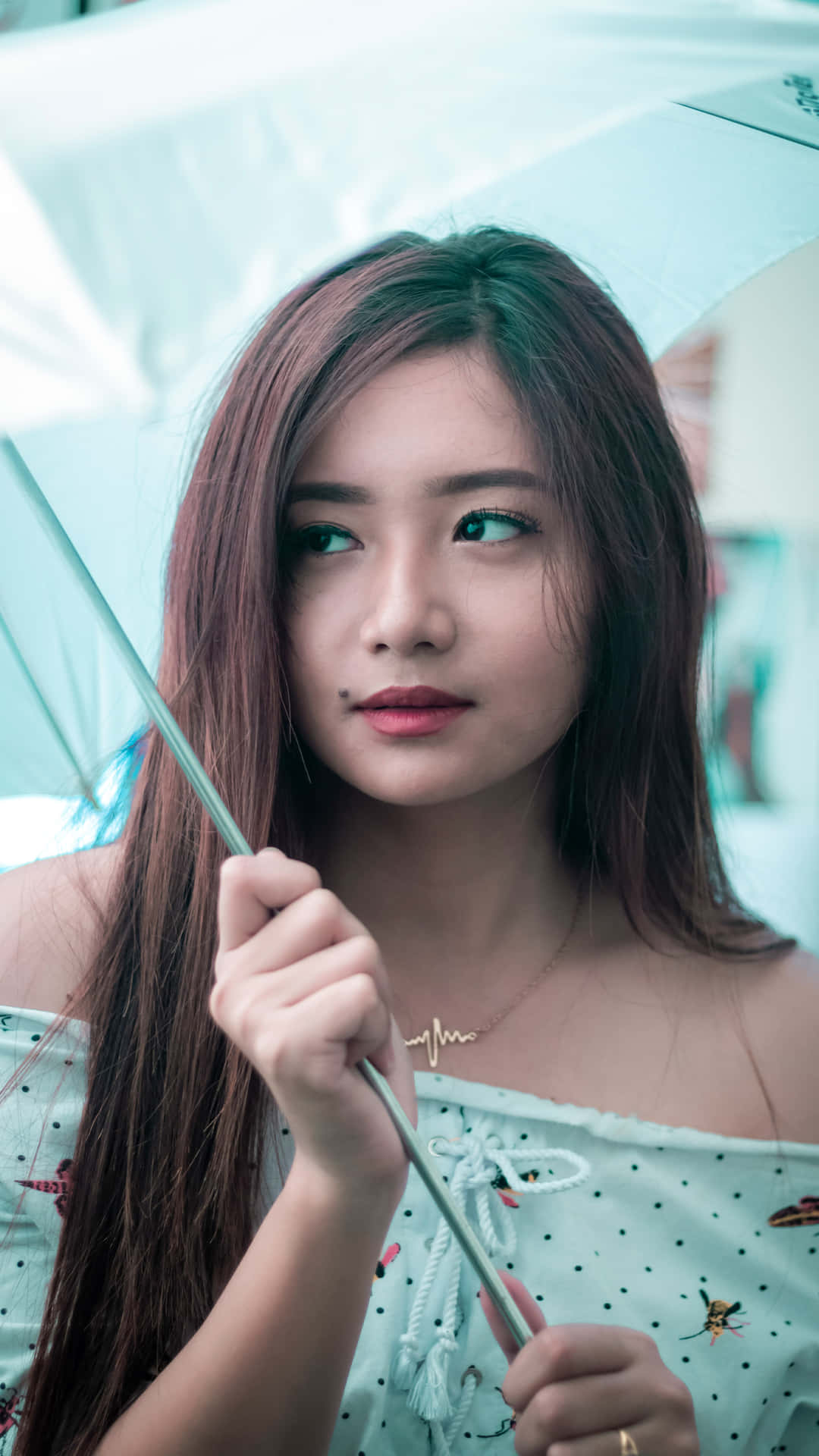 Portrait Photography Cute Asian Model Umbrella