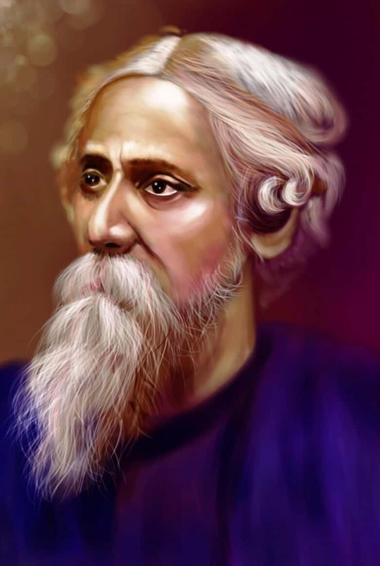 Portraitof Rabindranath Tagore Background