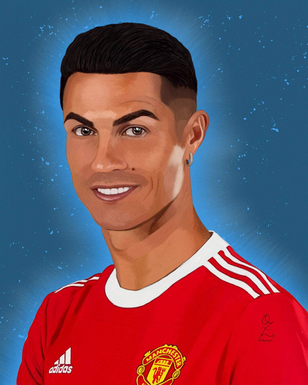 Portugal National Football Team Cristiano Portrait Drawing Background